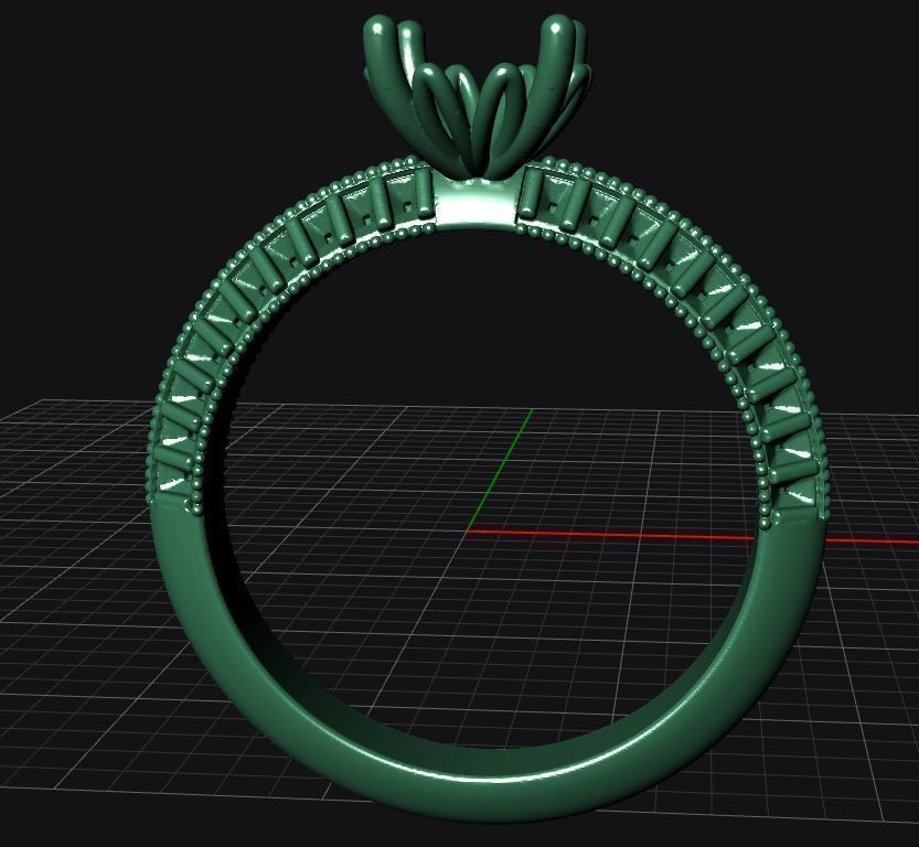 Triangle solitaire Ring 3D print model_22