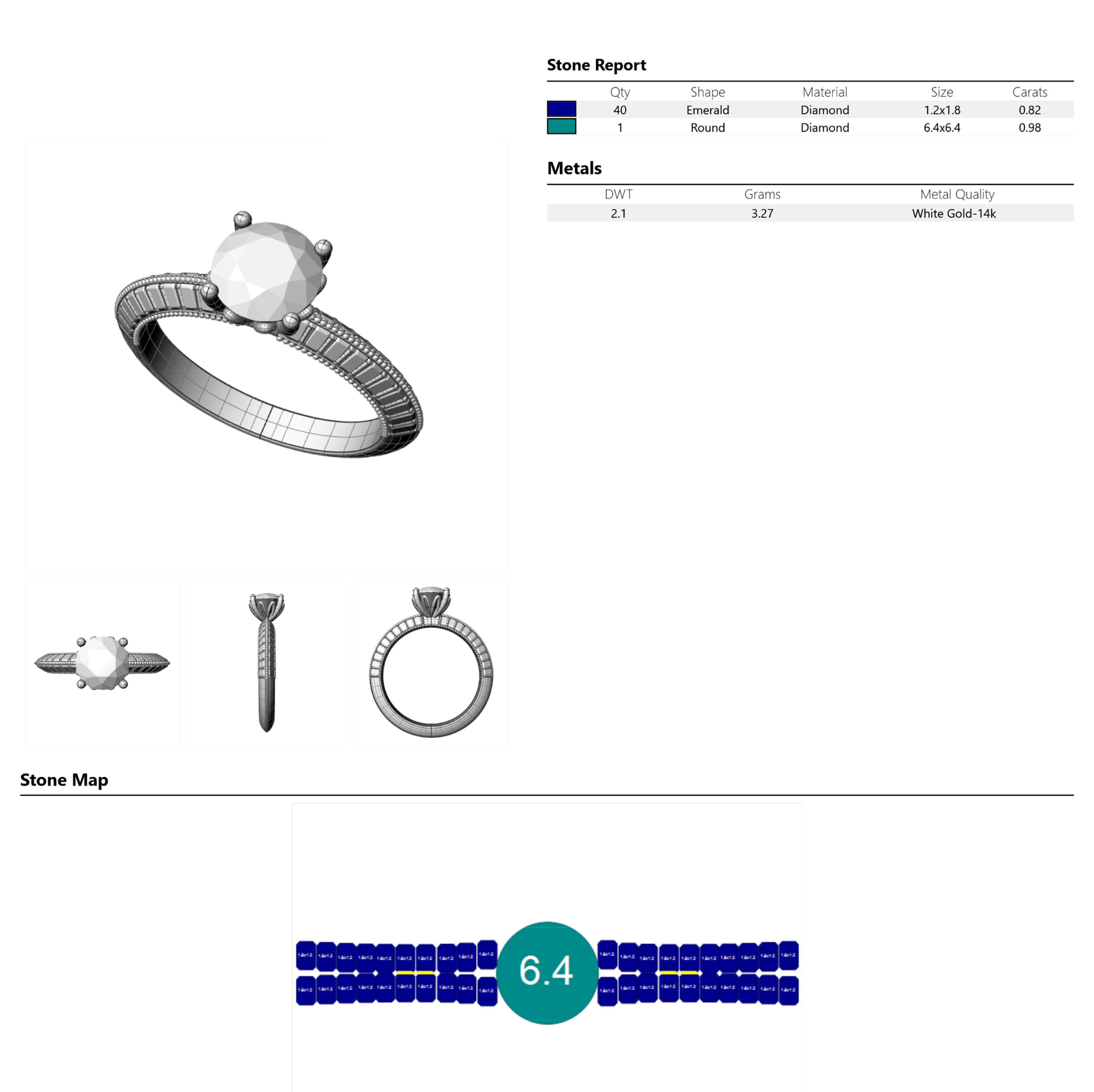 Triangle solitaire Ring 3D print model_17