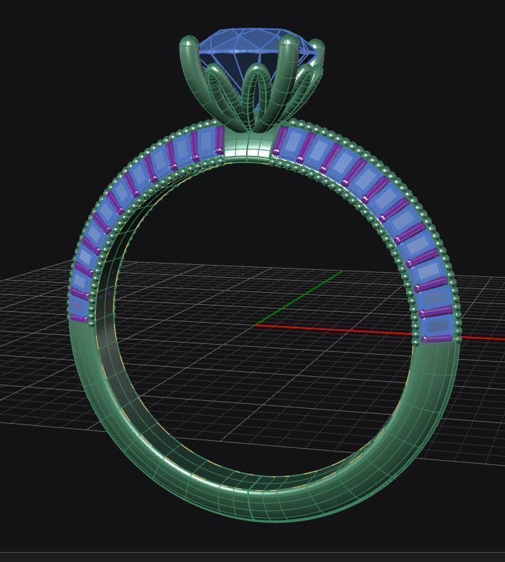 Triangle solitaire Ring 3D print model_18