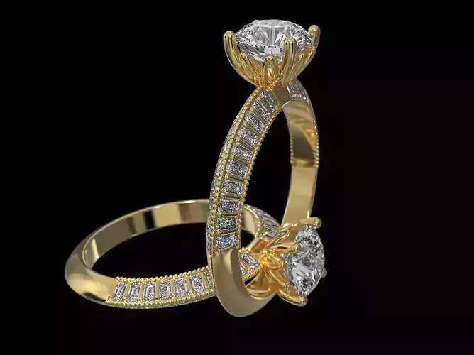 Triangle solitaire Ring 3D print model