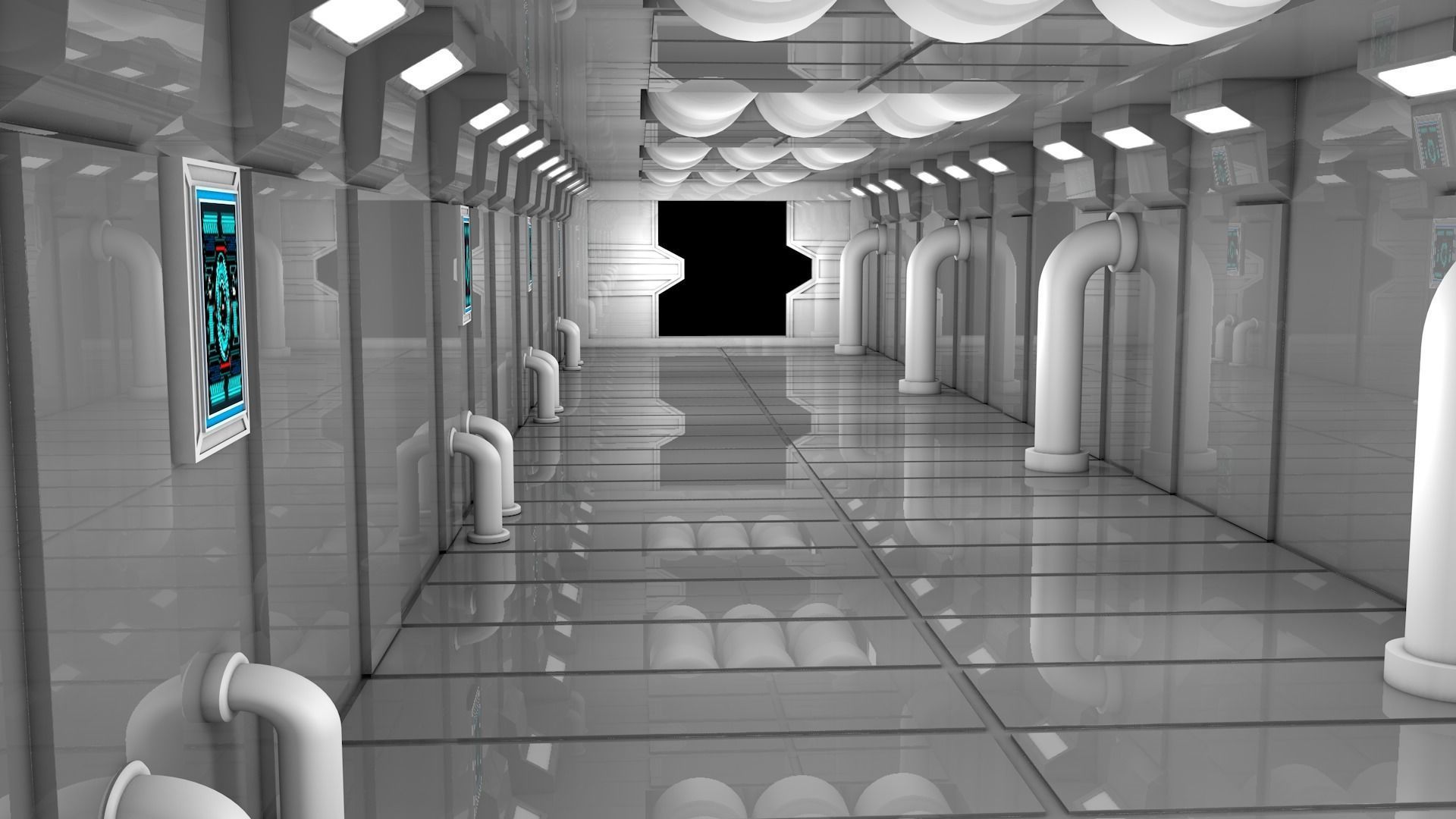 Sci Fi Corridor 3D model_4