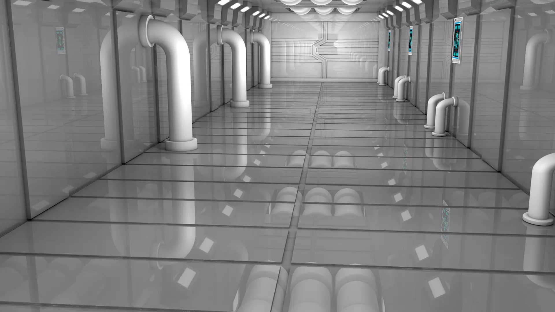 Sci Fi Corridor 3D model_0
