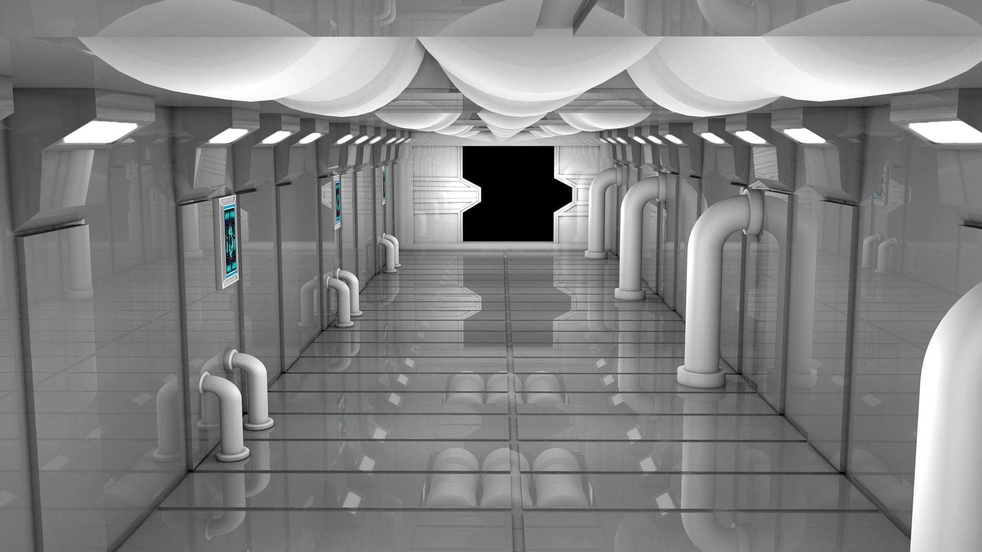 Sci Fi Corridor 3D model_7