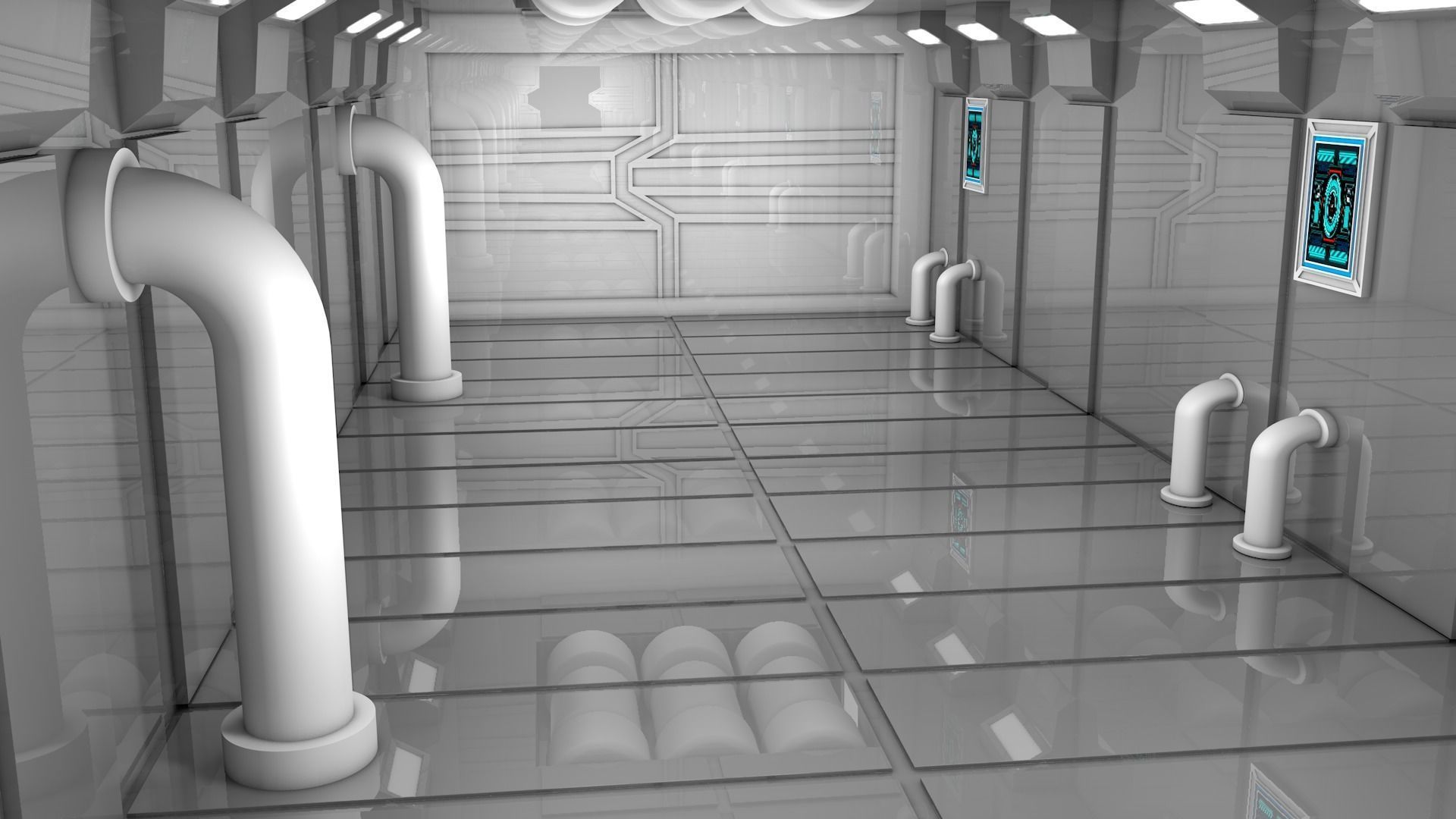 Sci Fi Corridor 3D model_1