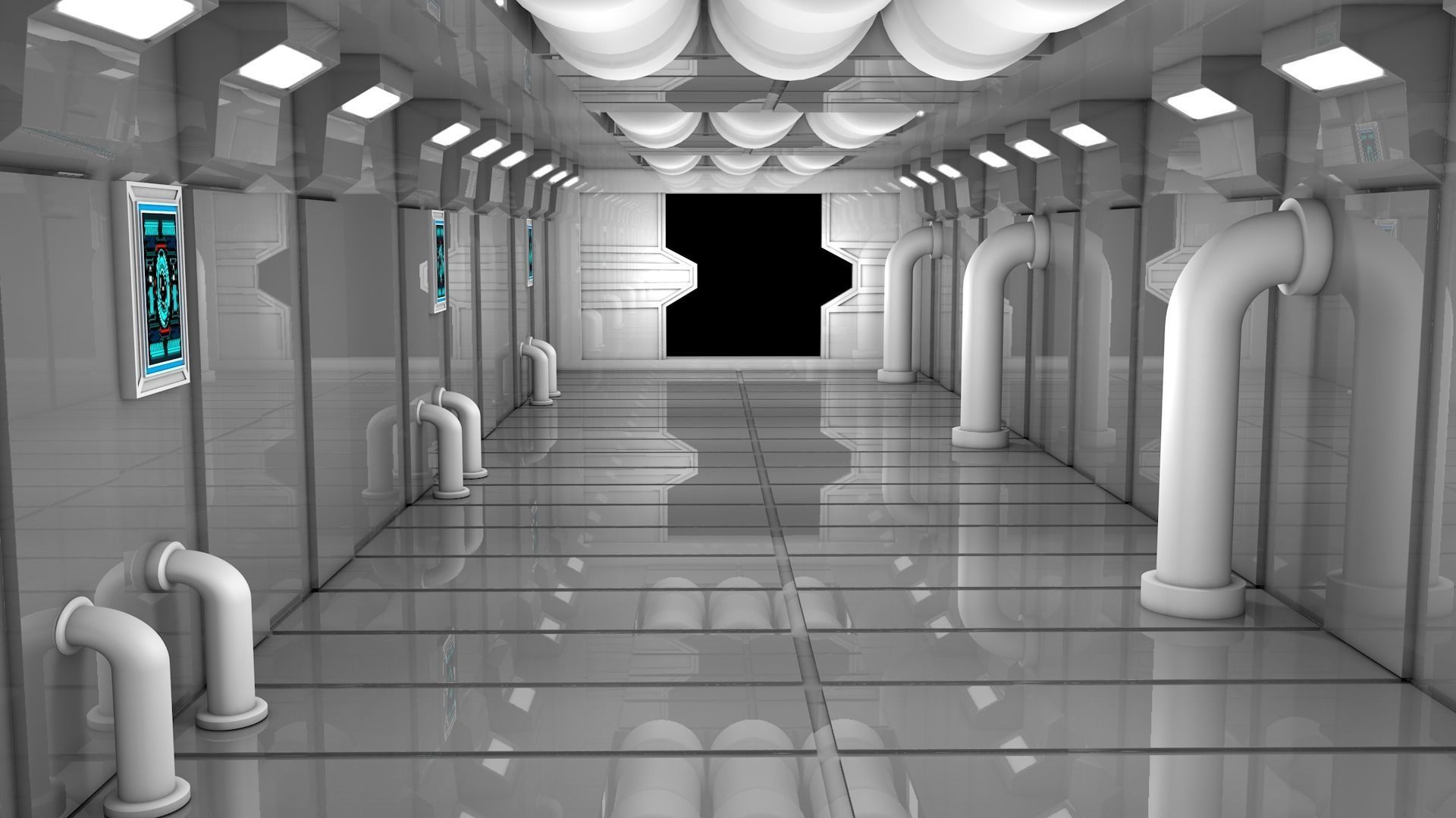 Sci Fi Corridor 3D model_5