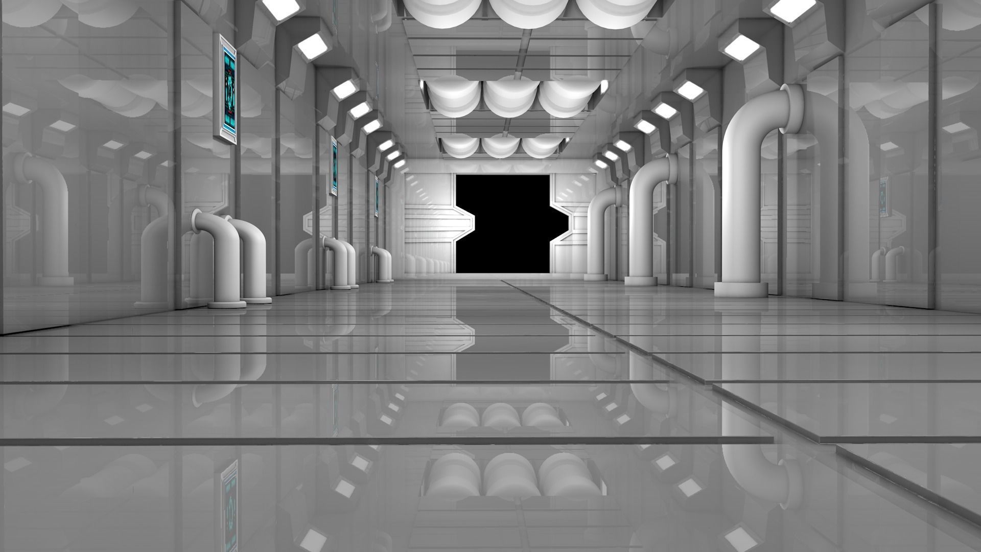 Sci Fi Corridor 3D model_6