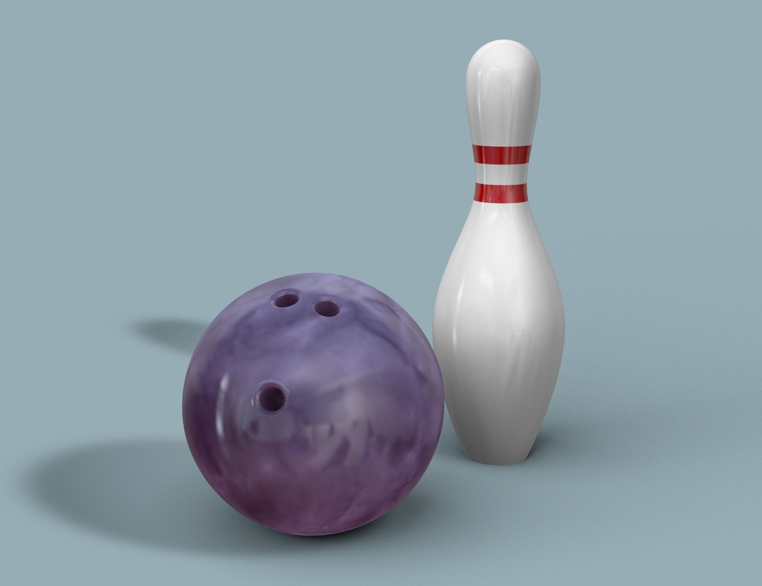 Bowling Ball and Pin 3D model_2