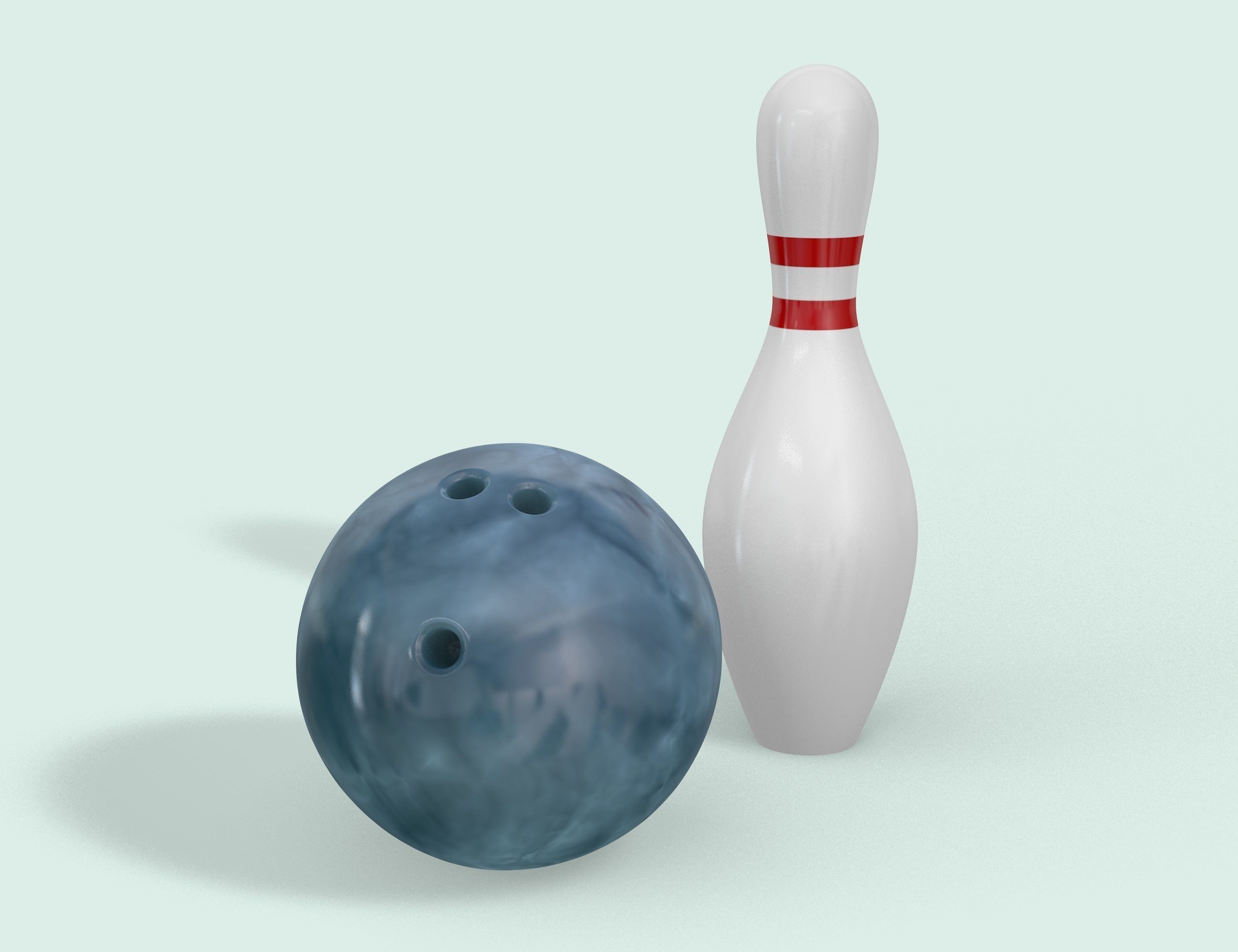 Bowling Ball and Pin 3D model_1