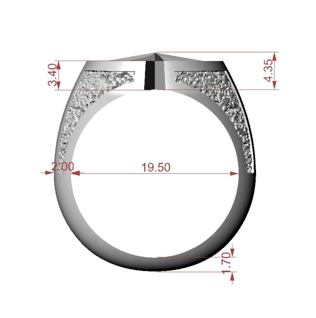 star signet ring 3D print model  3D print model_4