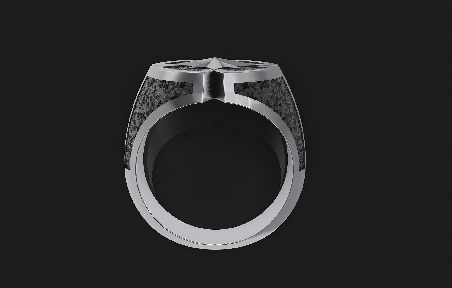 star signet ring 3D print model  3D print model_3