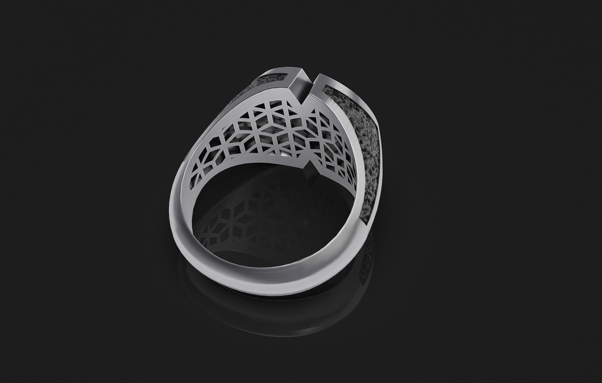 star signet ring 3D print model  3D print model_2