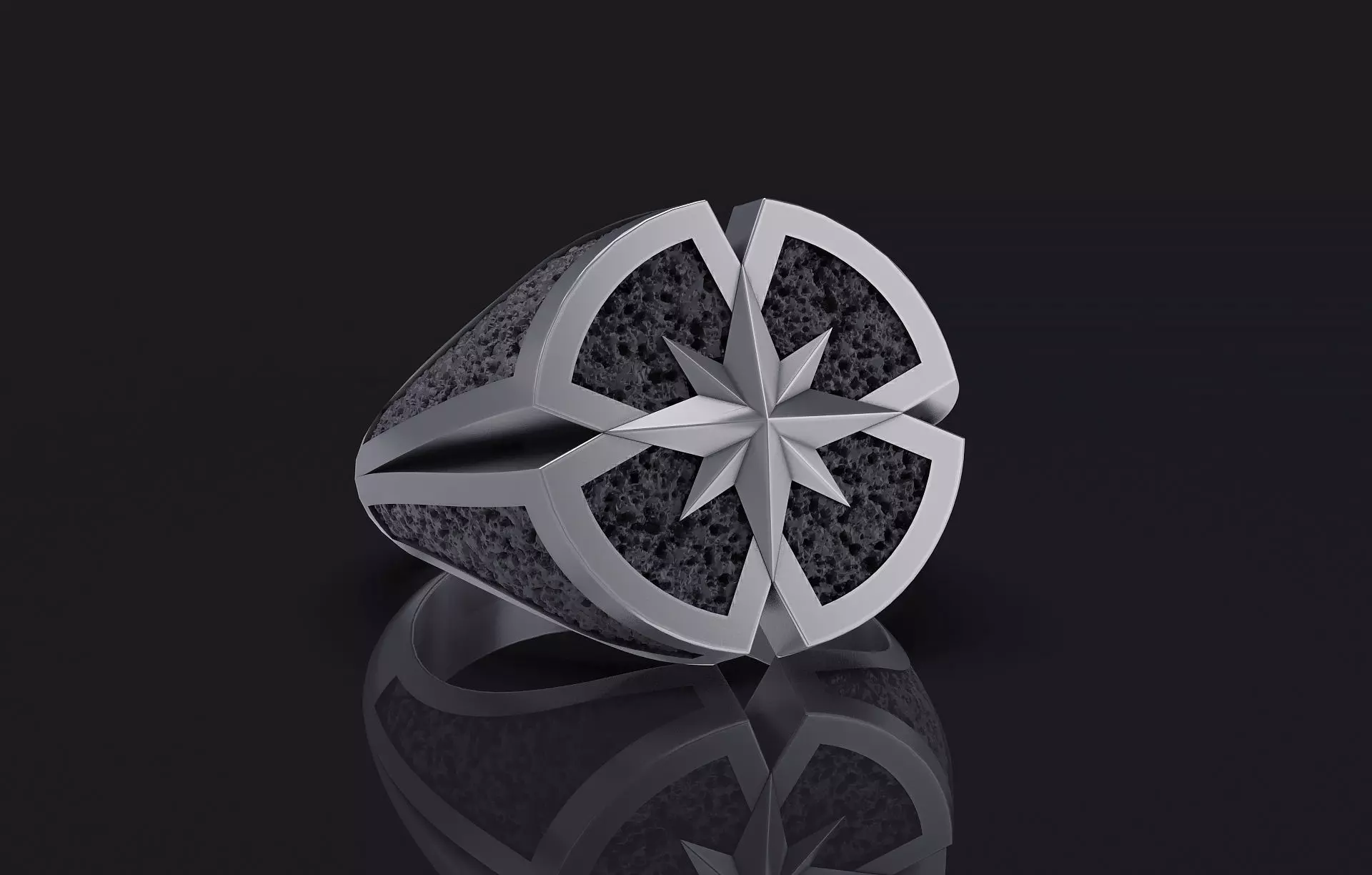 star signet ring 3D print model  3D print model_0