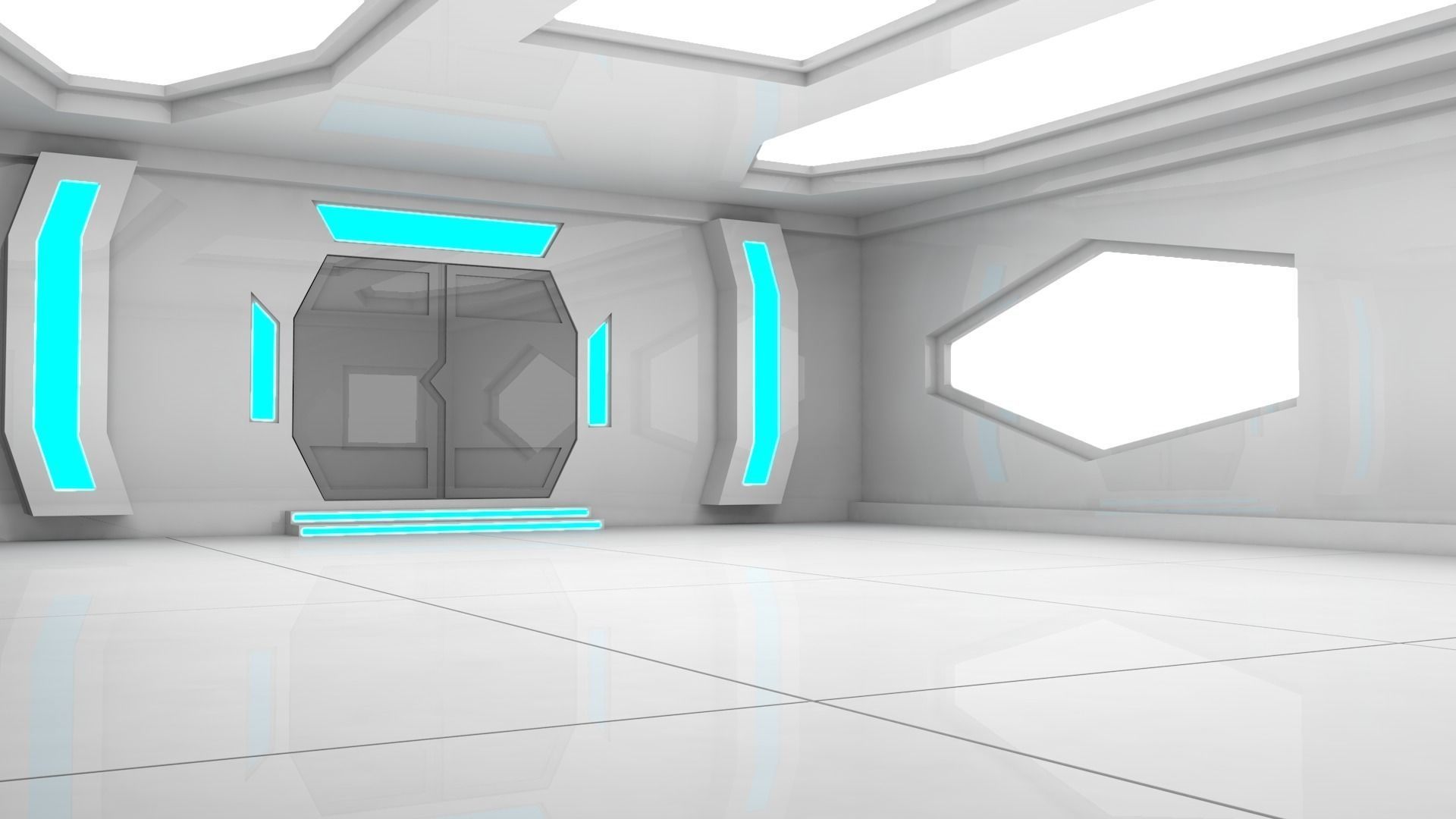 Sci Fi Lab Room 3D model_7