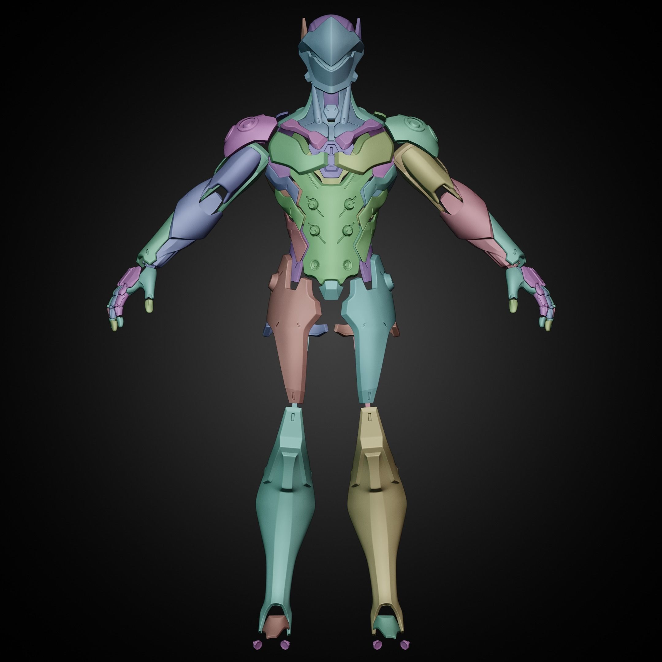 Overwatch Genji FULL Armor for Cosplay 3D print model 3D Model Collection_5