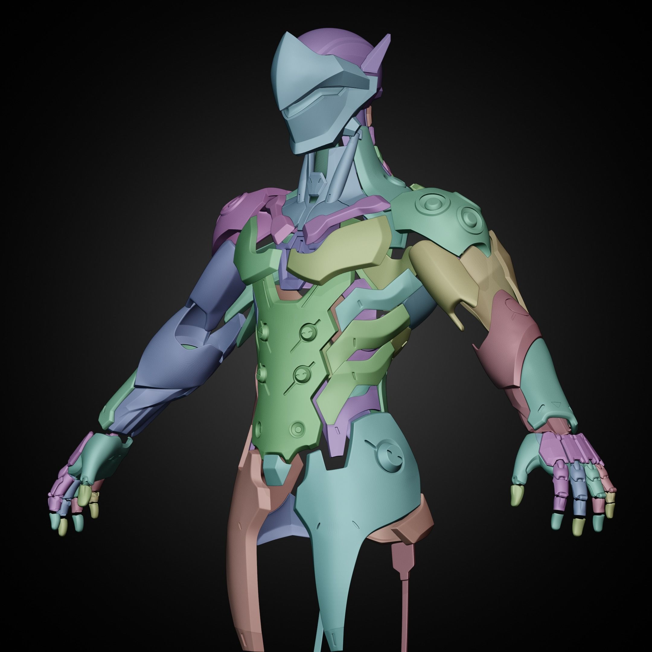 Overwatch Genji FULL Armor for Cosplay 3D print model 3D Model Collection_22