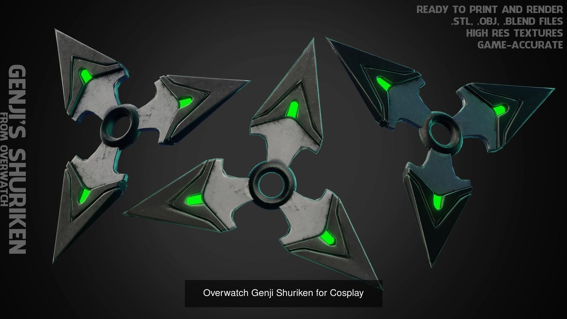 Overwatch Genji FULL Armor for Cosplay 3D print model 3D Model Collection_4