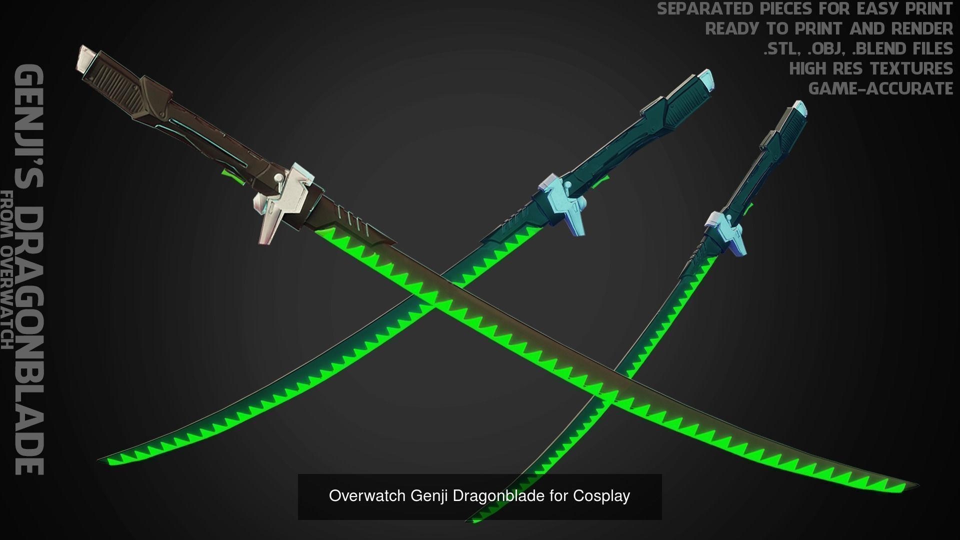 Overwatch Genji FULL Armor for Cosplay 3D print model 3D Model Collection_3