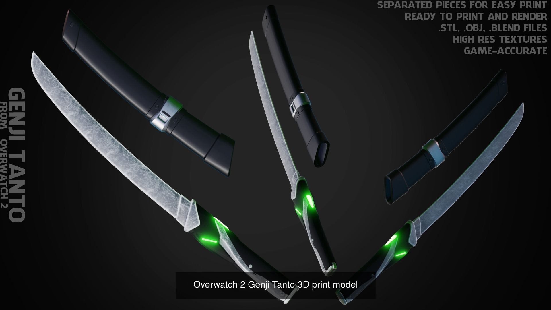 Overwatch Genji FULL Armor for Cosplay 3D print model 3D Model Collection_2