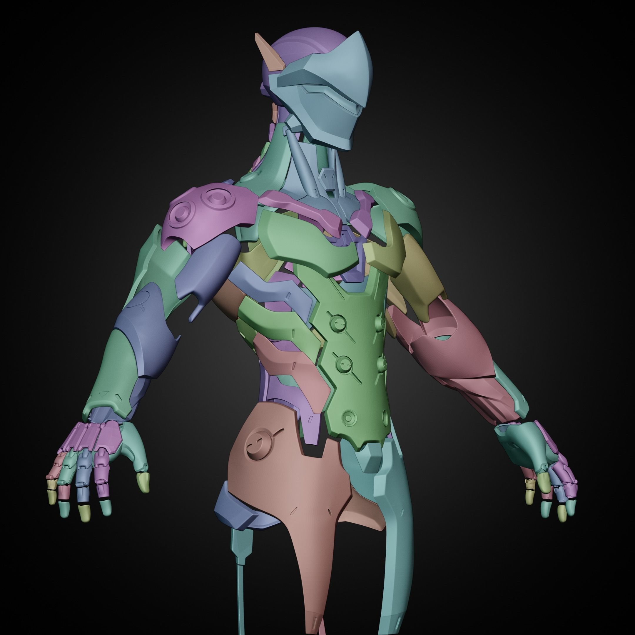 Overwatch Genji FULL Armor for Cosplay 3D print model 3D Model Collection_23