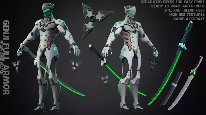 Overwatch Genji FULL Armor for Cosplay 3D print model 3D Model Collection