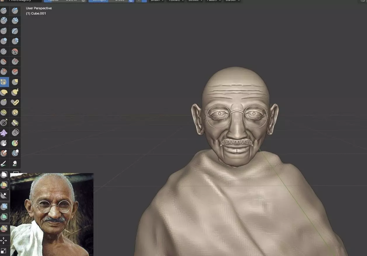 Mahatma Gandhi HighPoly Free 3D model