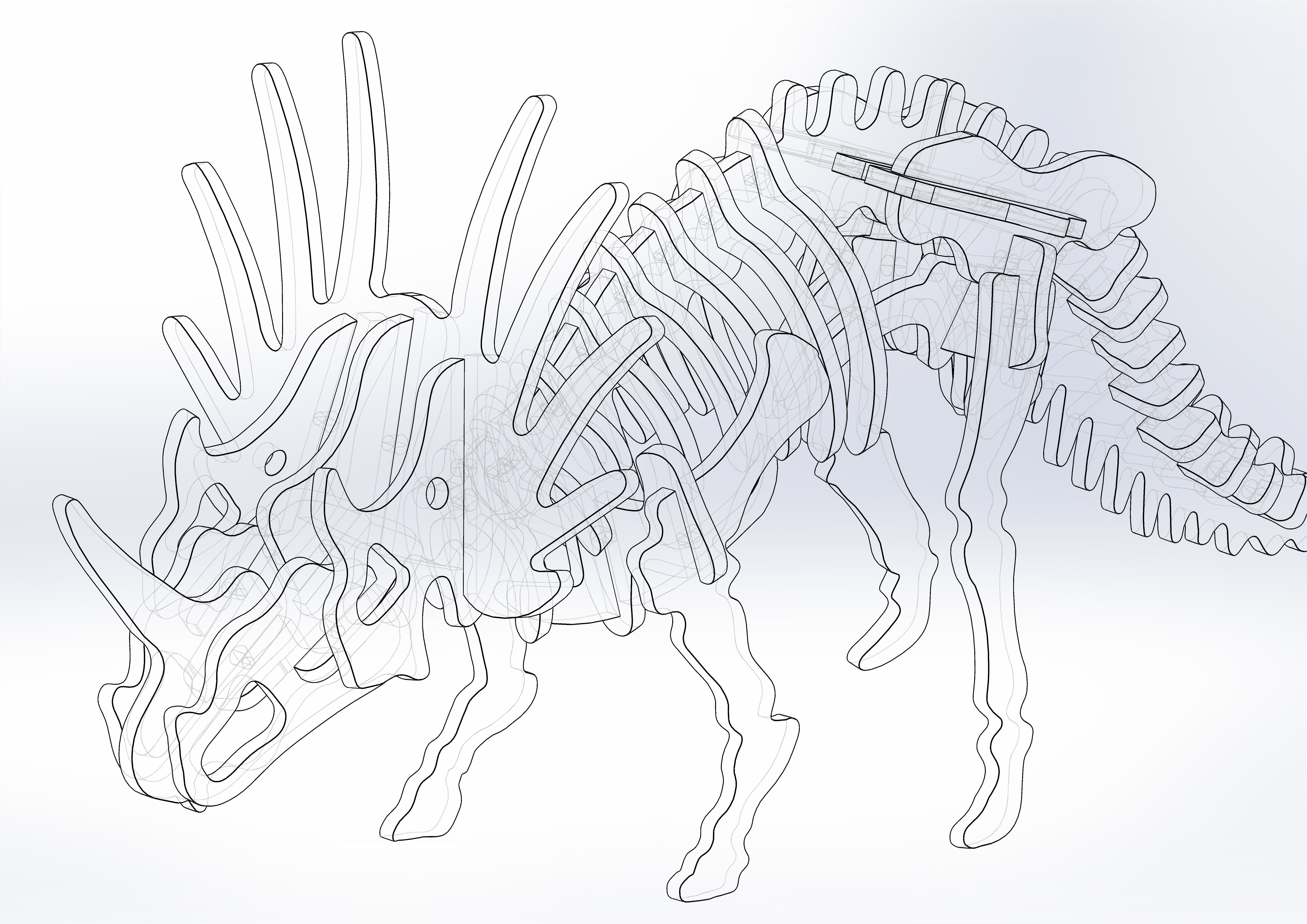 CNC Ready - DINOSAUR 3D model_5