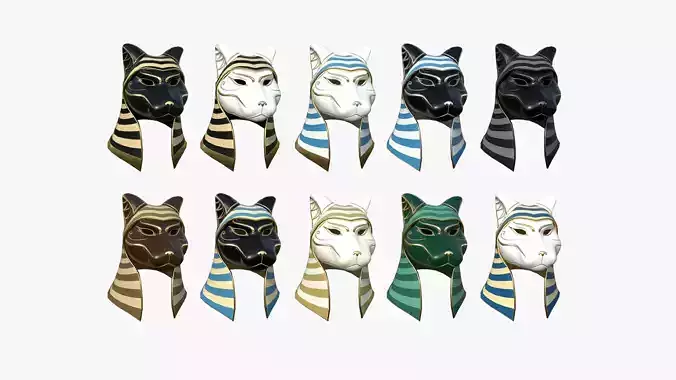 10 Bastet Mask A Collection - Egyptian Gods Character Clothing  