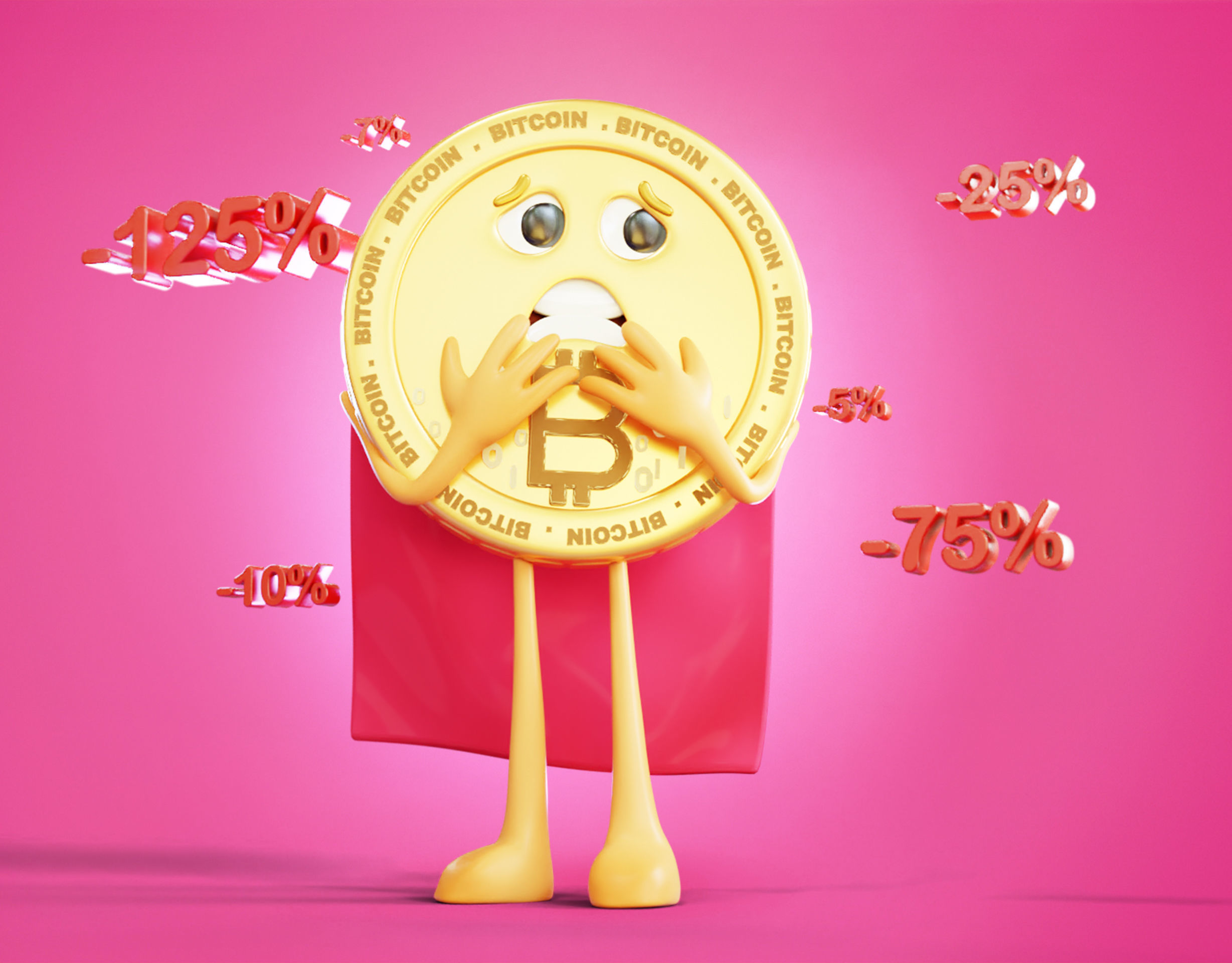 Bitcoin FUD Animated Reaction Low-poly 3D model_10