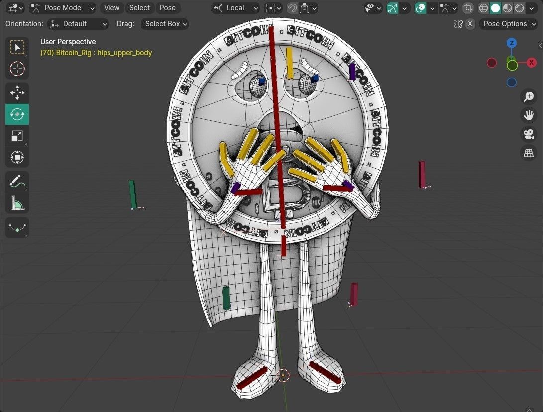 Bitcoin FUD Animated Reaction Low-poly 3D model_5
