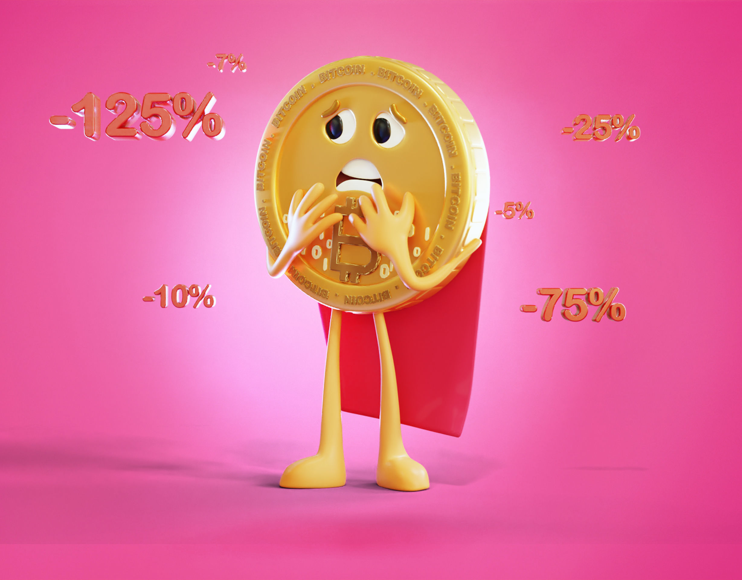 Bitcoin FUD Animated Reaction Low-poly 3D model_2