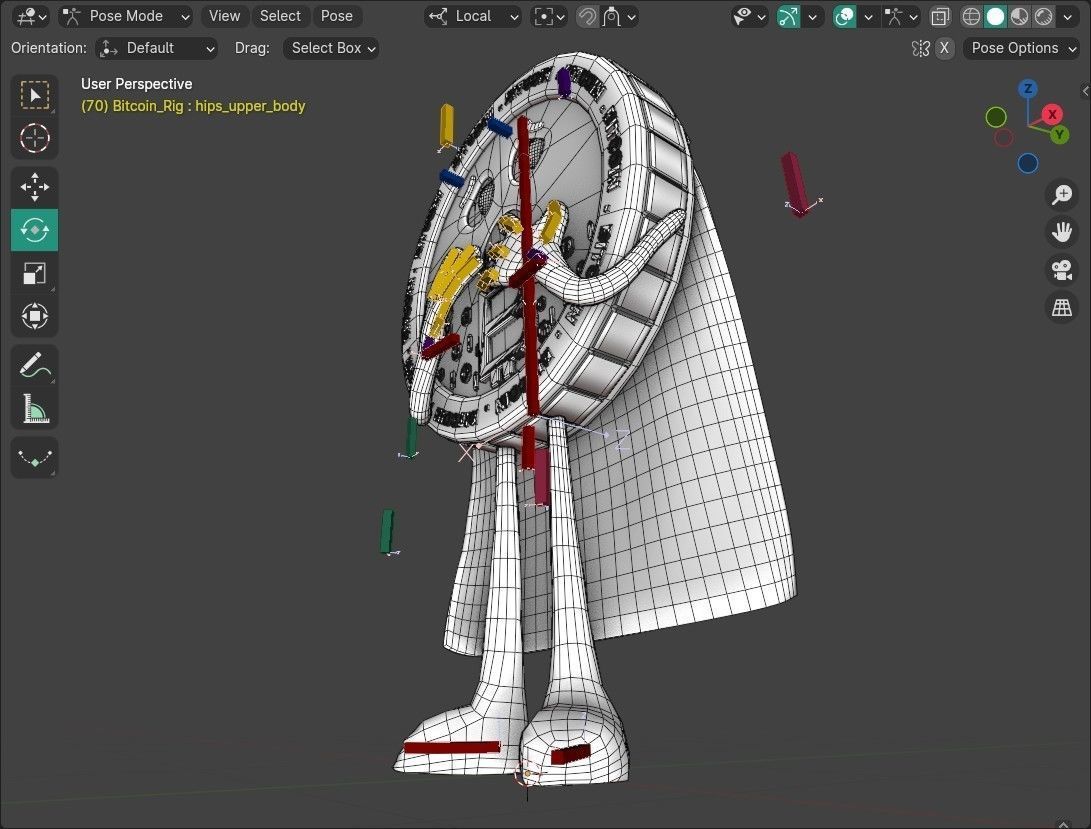 Bitcoin FUD Animated Reaction Low-poly 3D model_6