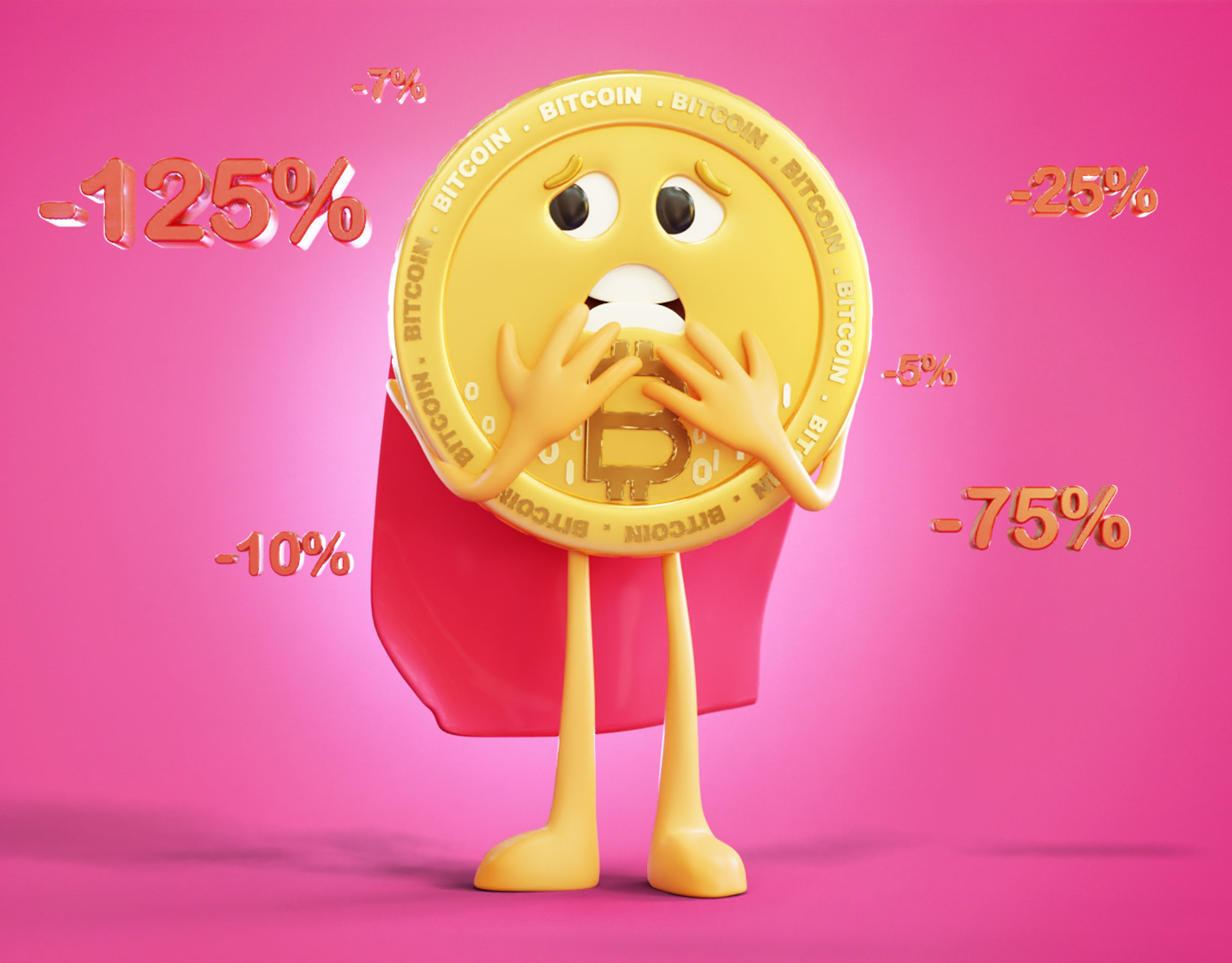 Bitcoin FUD Animated Reaction Low-poly 3D model_8