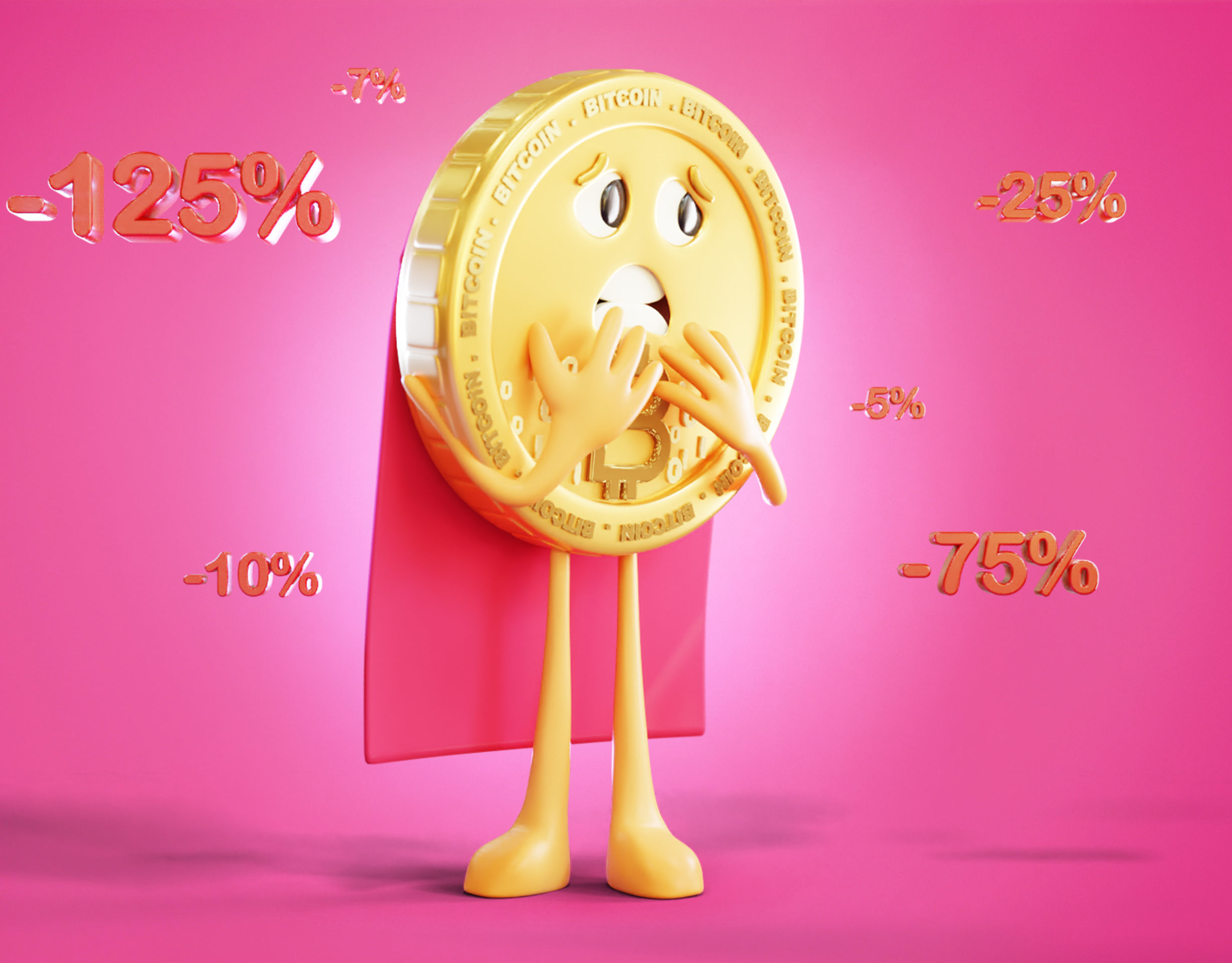 Bitcoin FUD Animated Reaction Low-poly 3D model_7