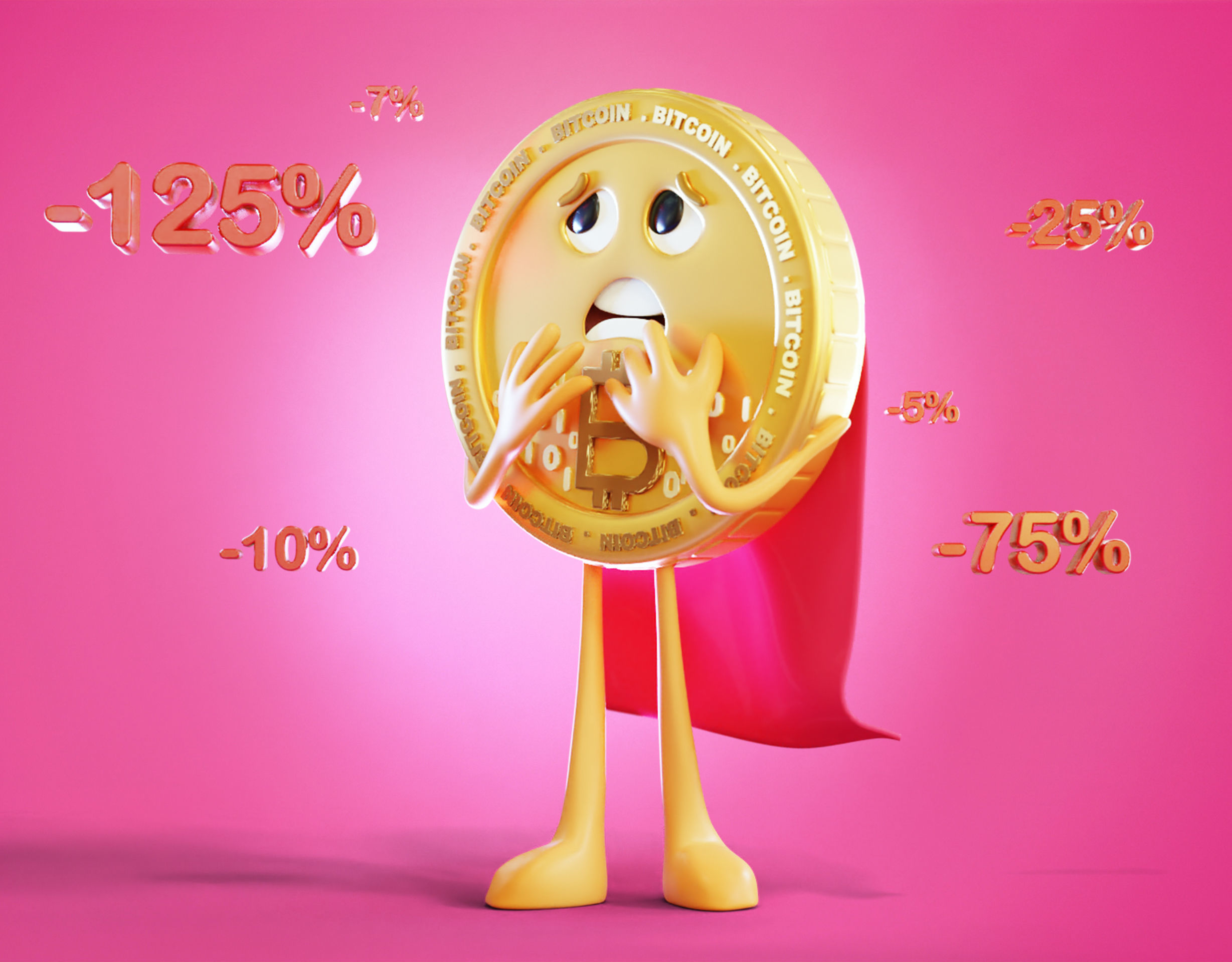 Bitcoin FUD Animated Reaction Low-poly 3D model_9