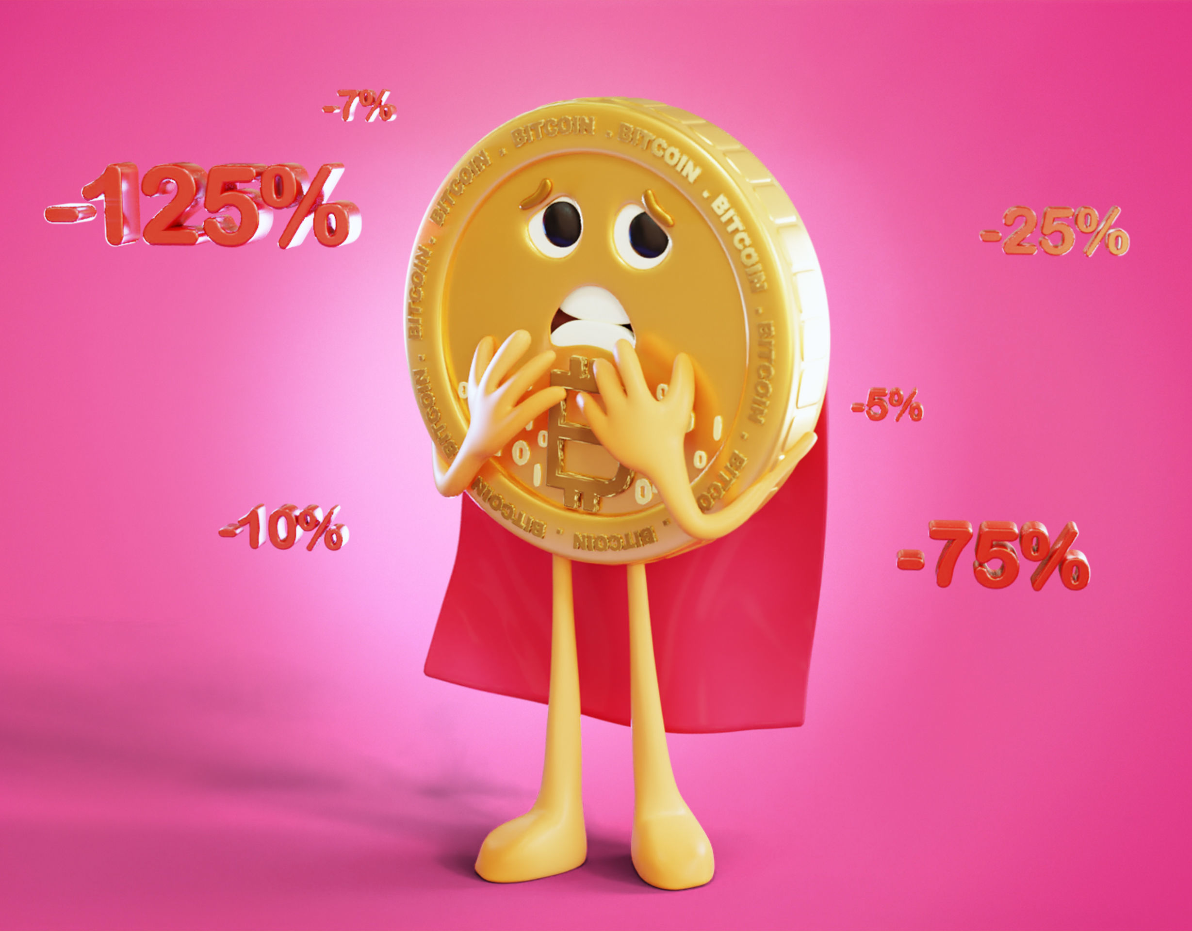 Bitcoin FUD Animated Reaction Low-poly 3D model_11