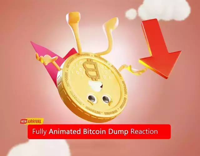 Bitcoin Dump Animated Reaction Low-poly 3D model