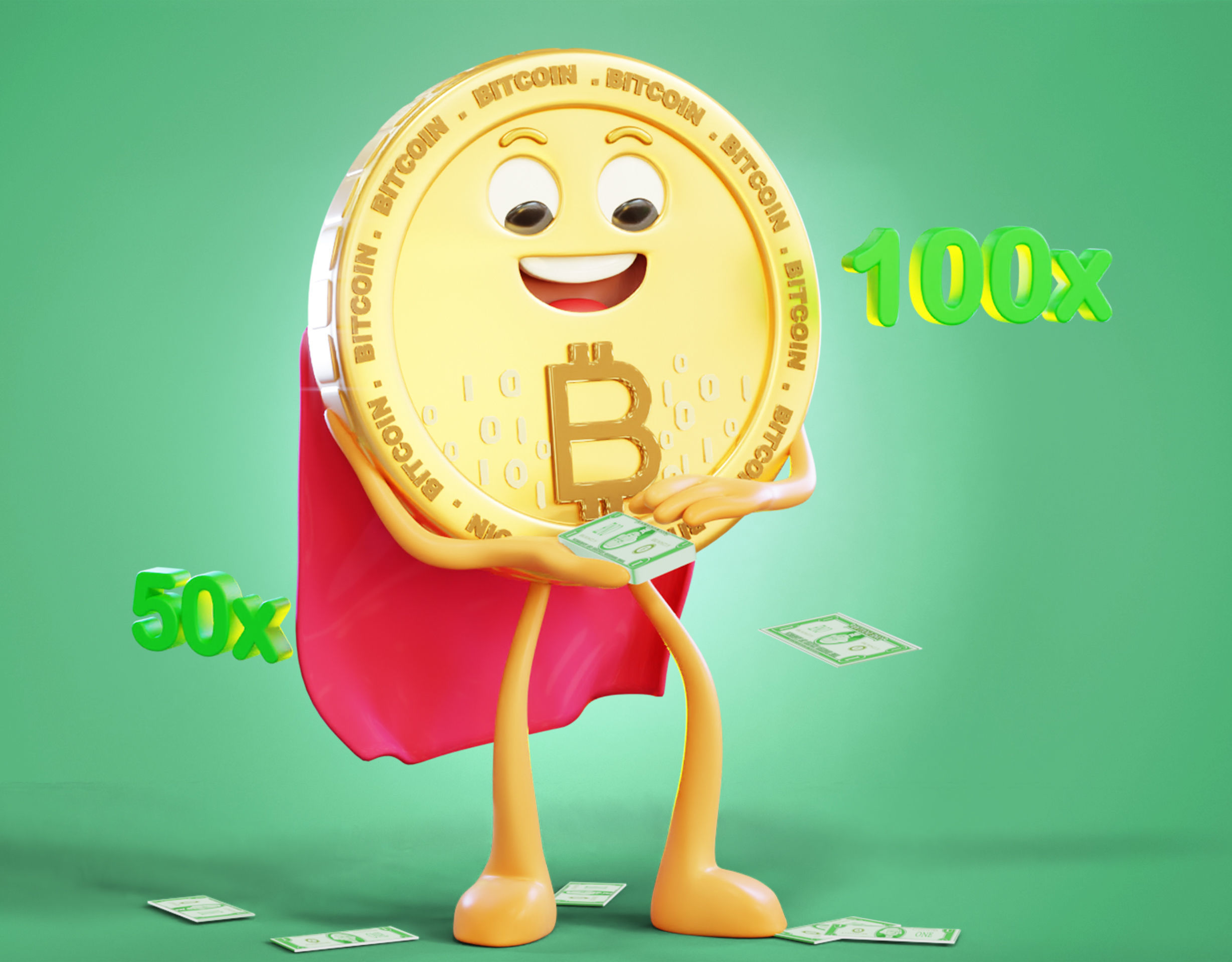 Bitcoin Cash Animated Reaction Low-poly 3D model_6