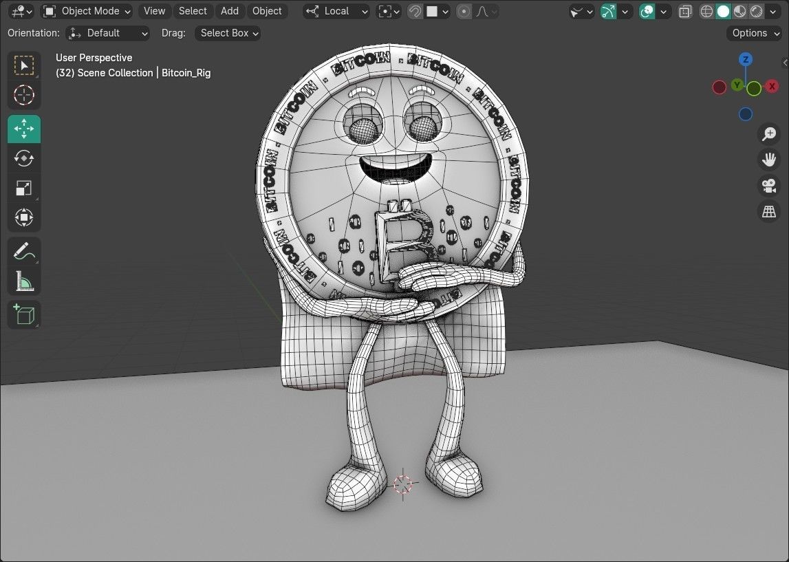 Bitcoin Cash Animated Reaction Low-poly 3D model_11