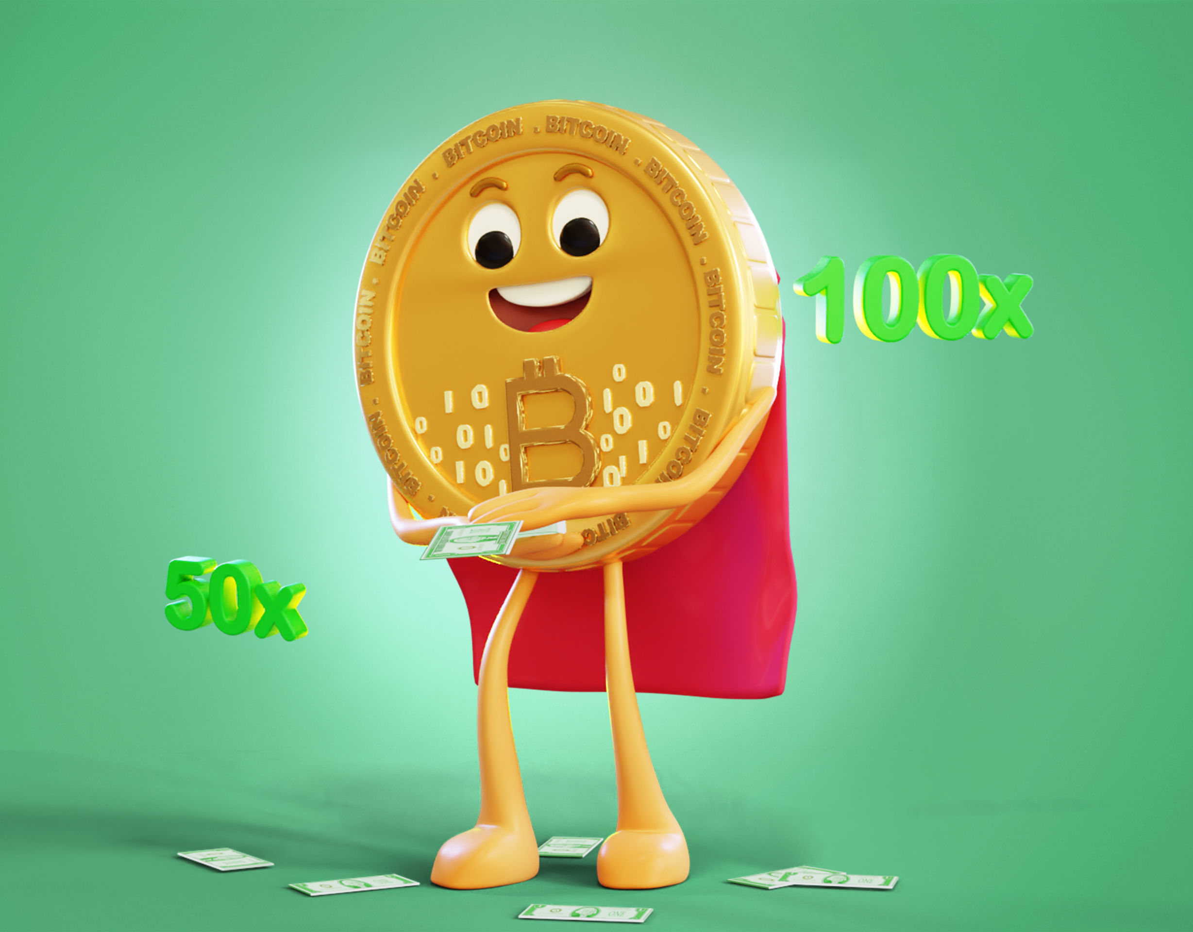 Bitcoin Cash Animated Reaction Low-poly 3D model_5