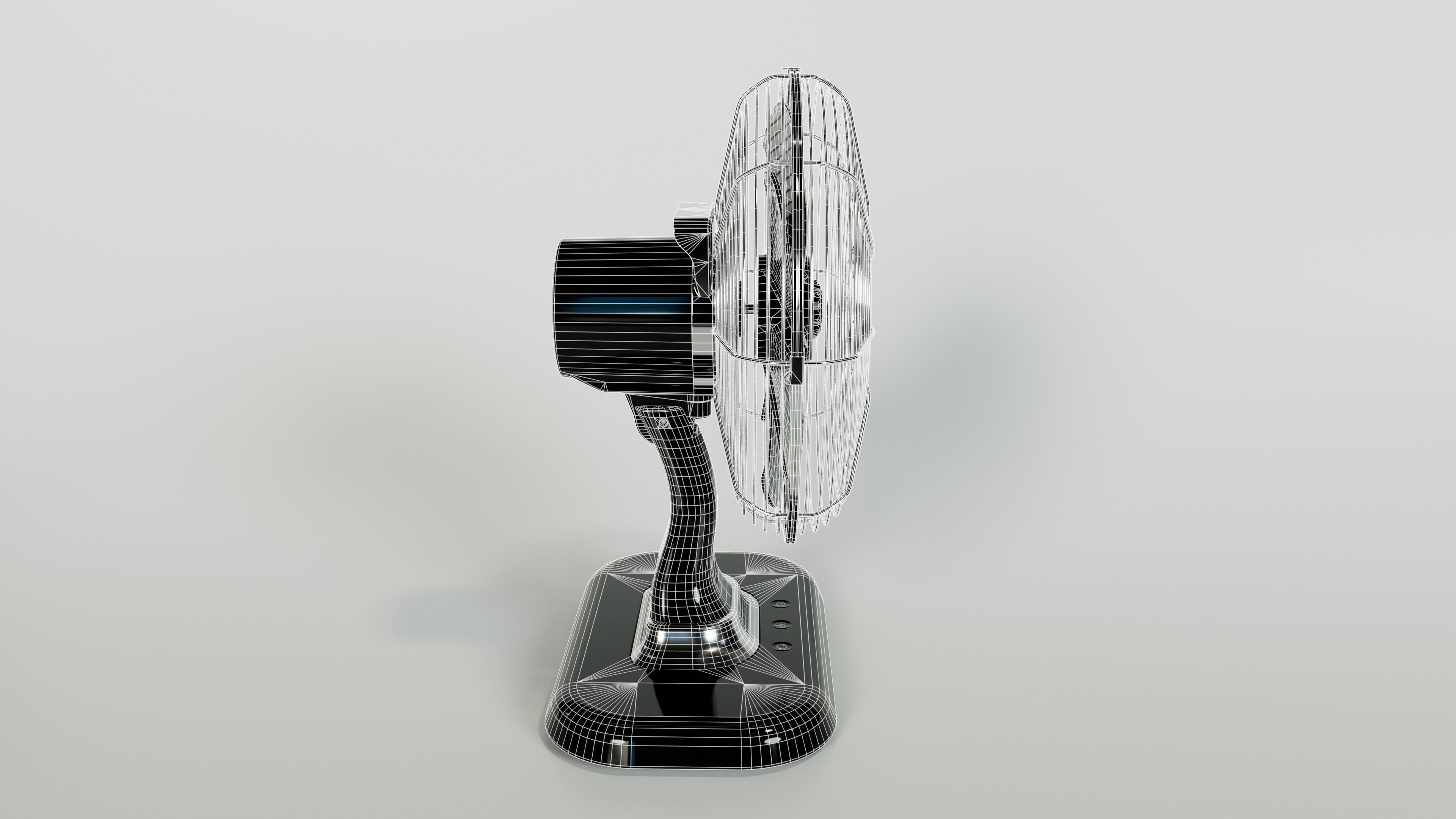 Electric Fan Low-poly 3D model_7