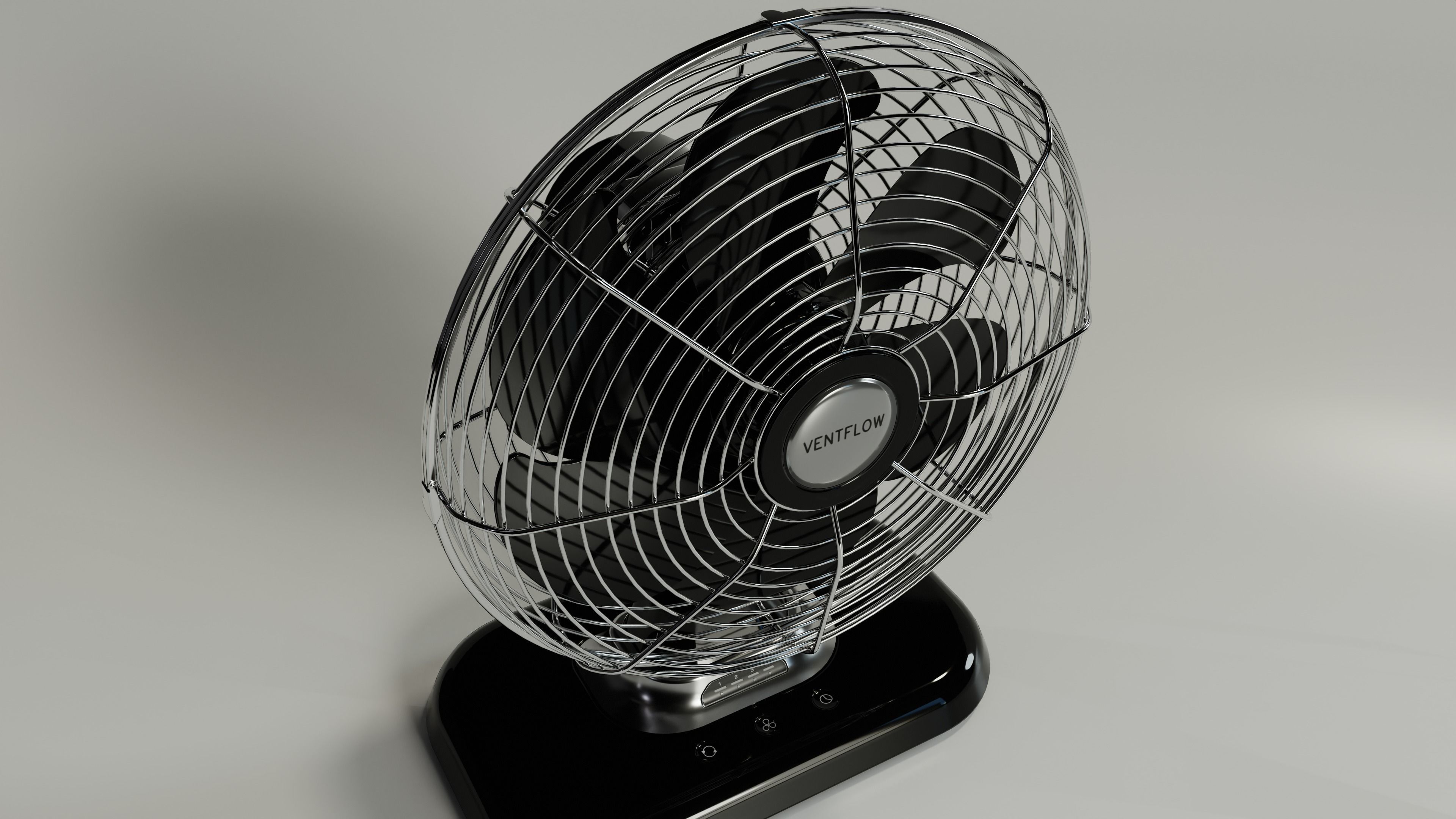 Electric Fan Low-poly 3D model_4