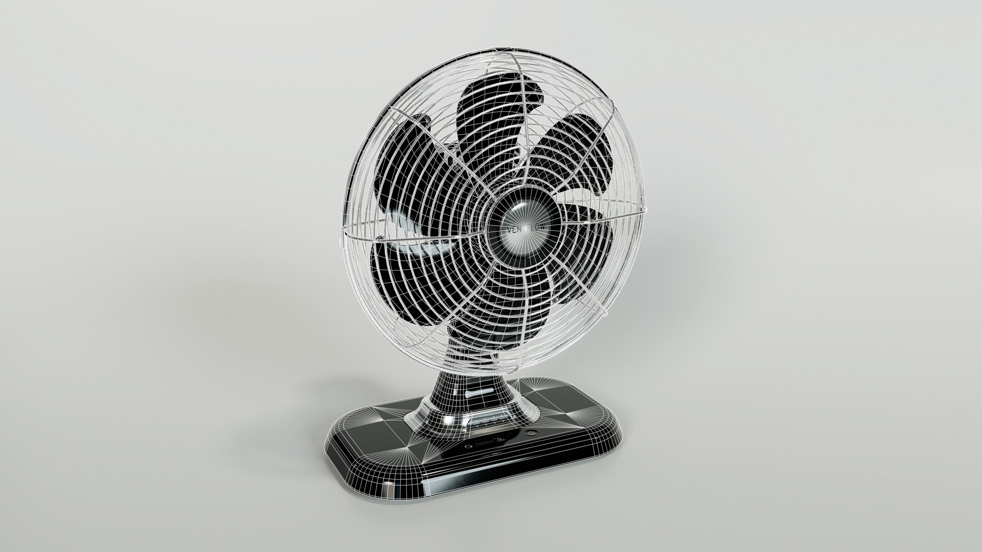Electric Fan Low-poly 3D model_6