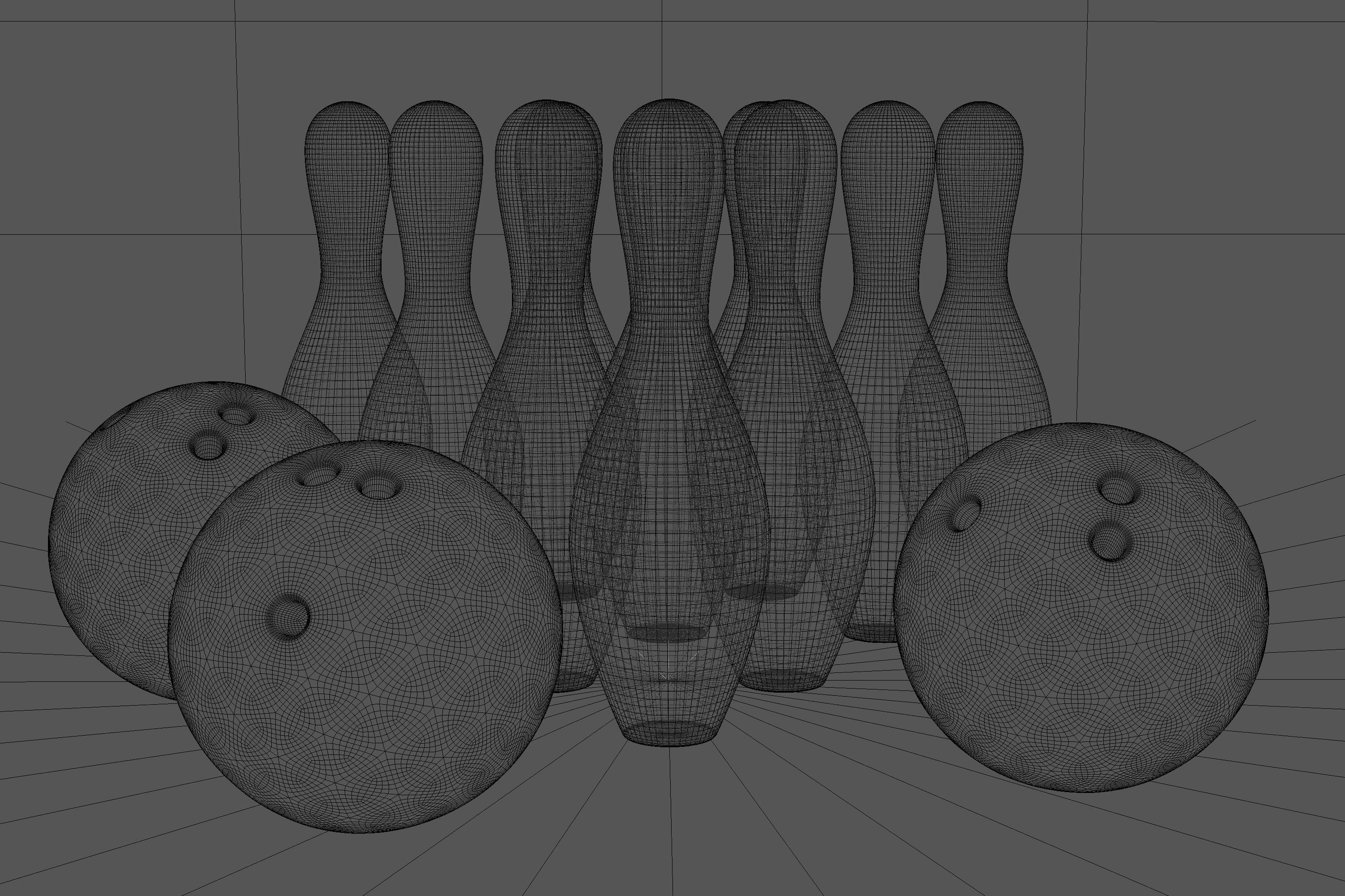 Bowling Balls and Pins 3D model_8