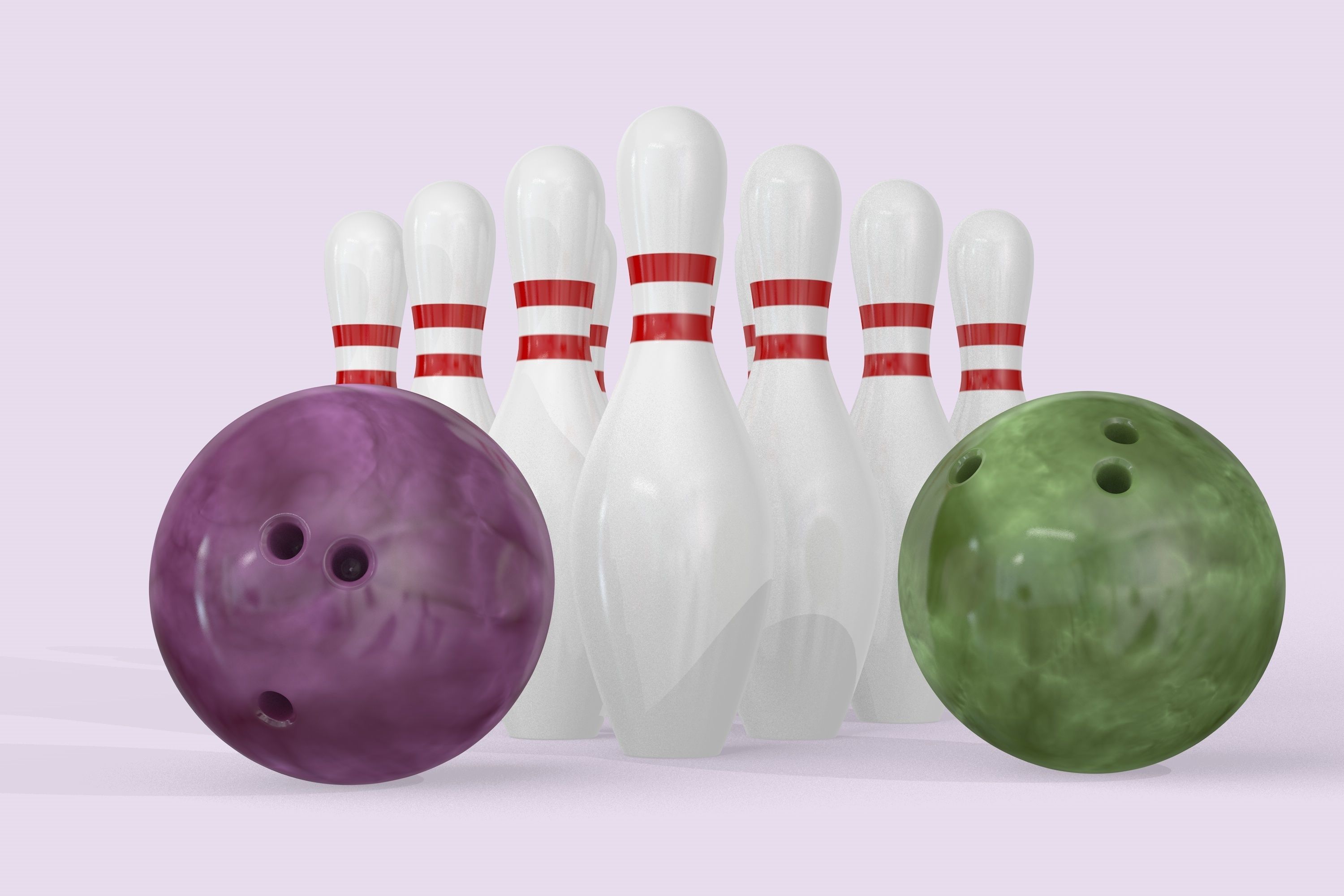 Bowling Balls and Pins 3D model_4