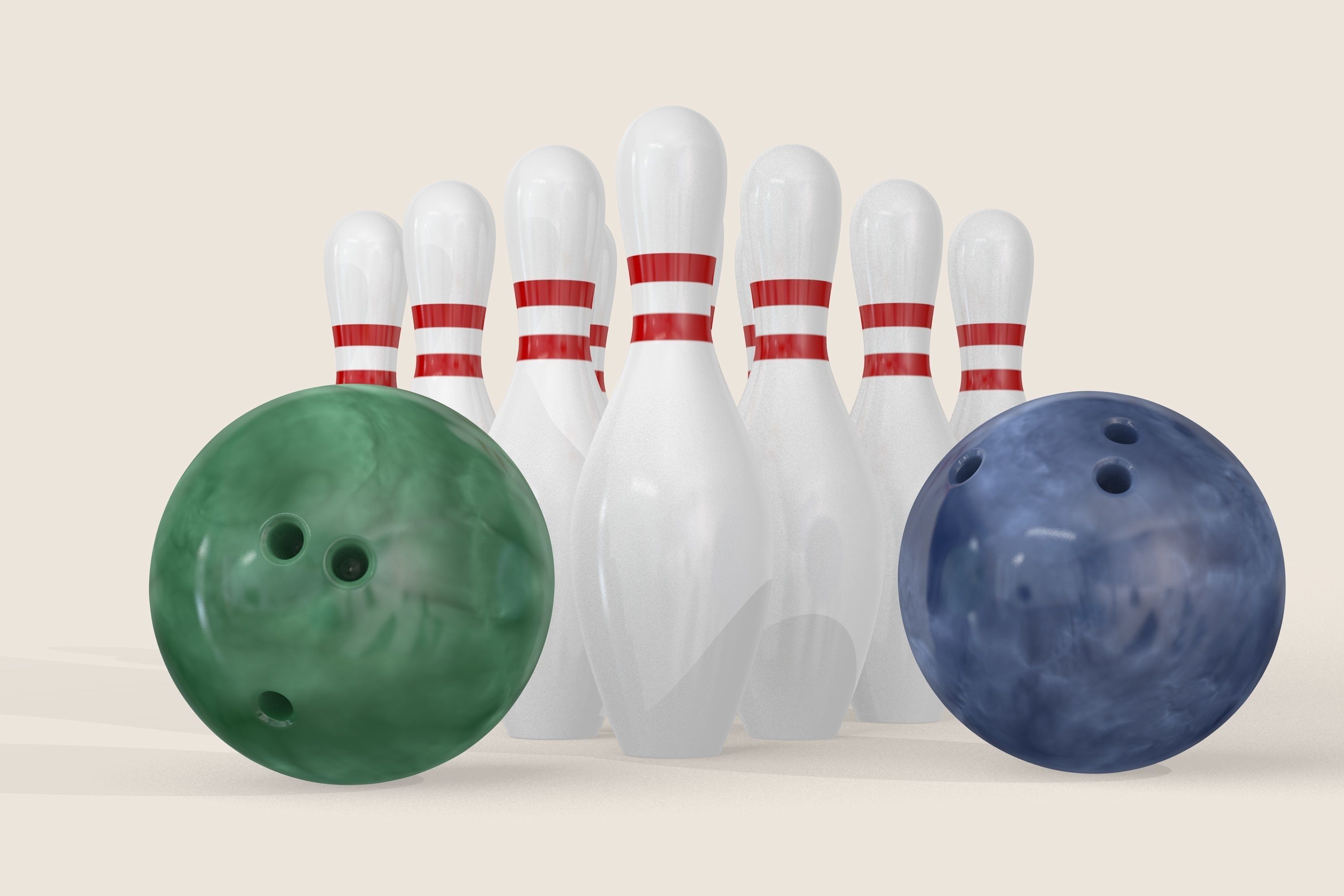 Bowling Balls and Pins 3D model_3