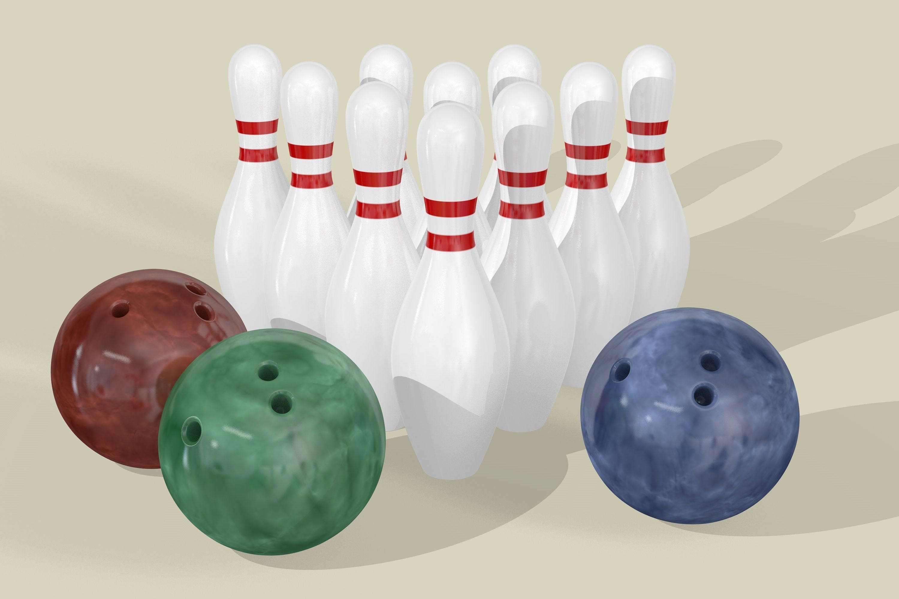 Bowling Balls and Pins 3D model_2