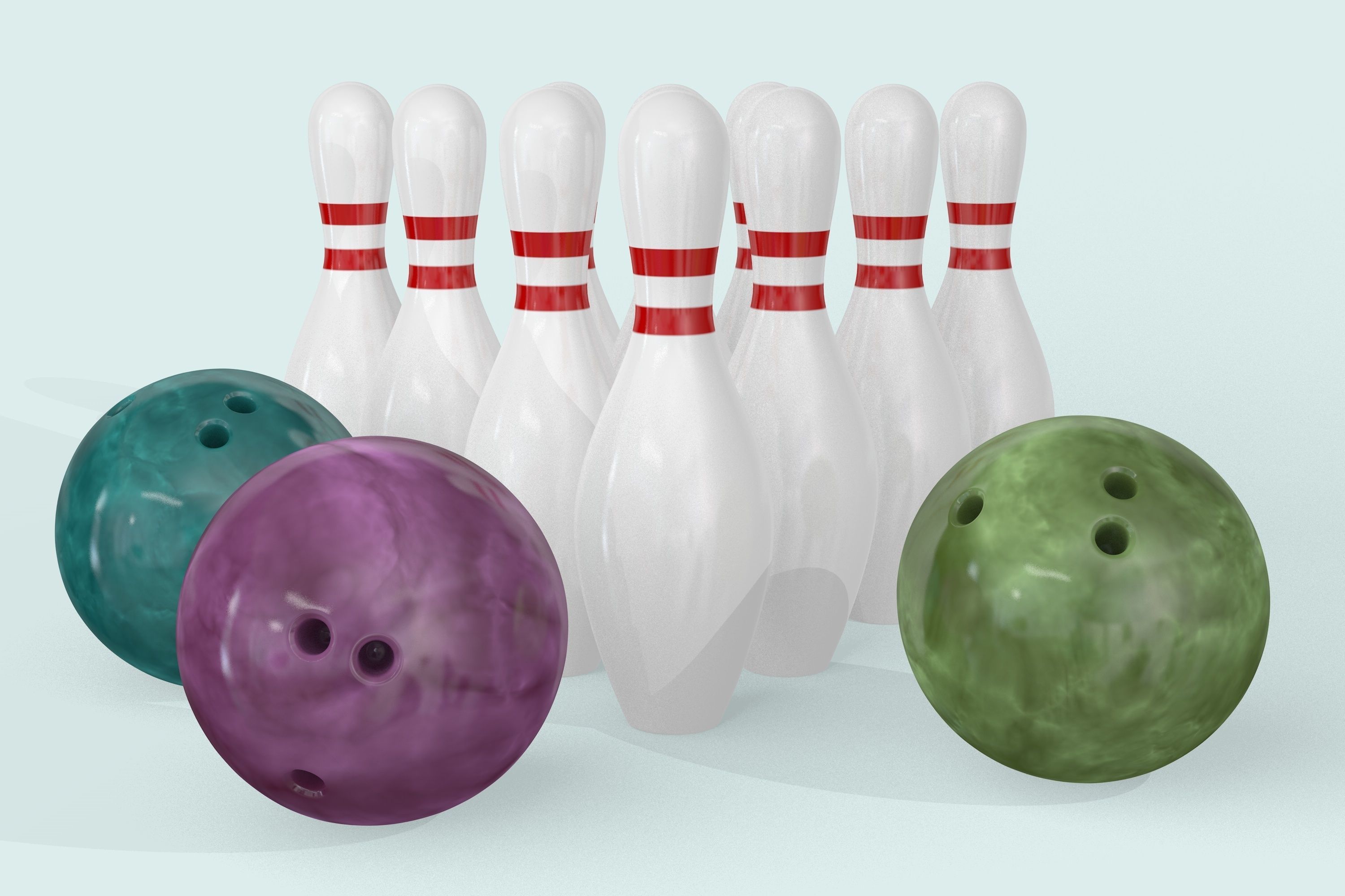 Bowling Balls and Pins 3D model_5