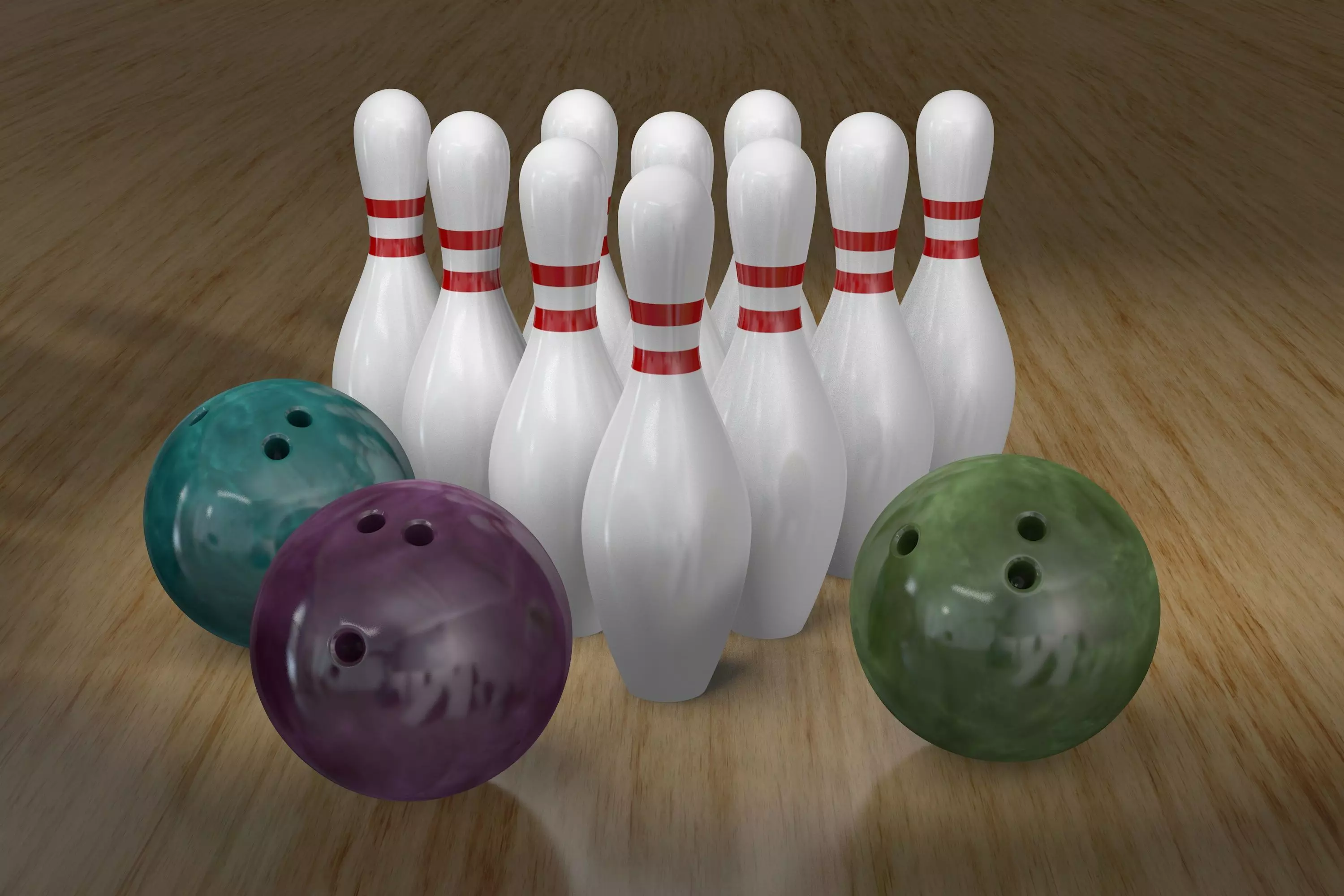 Bowling Balls and Pins 3D model_0