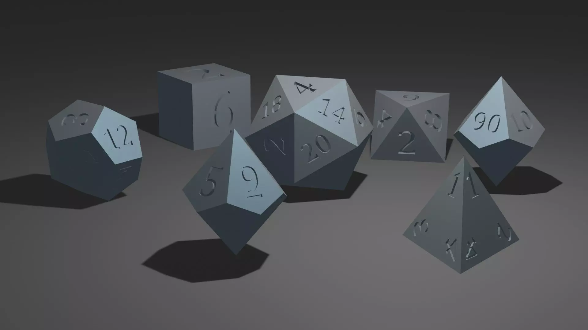 7 Piece Dice Set 3D print model
