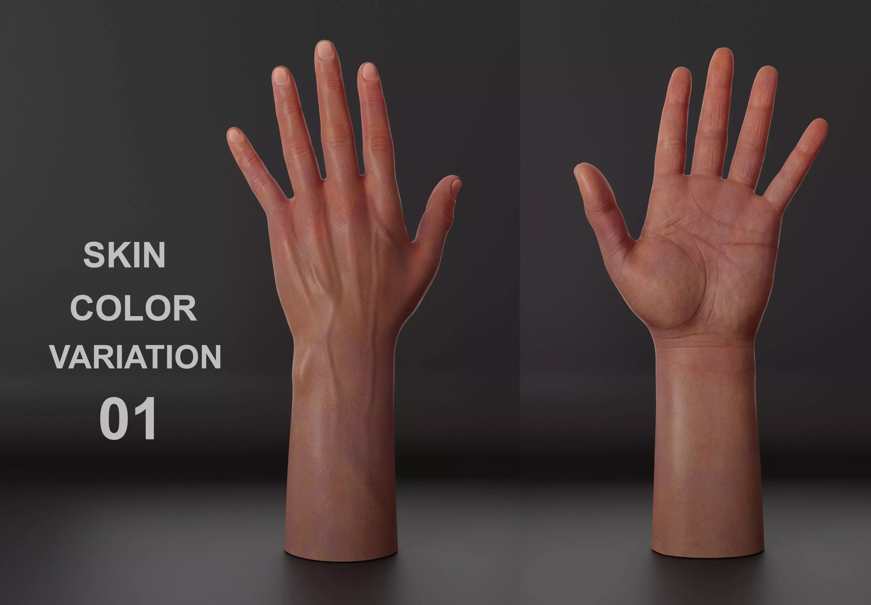 Realistic hand 3d model Low-poly 3D model_6